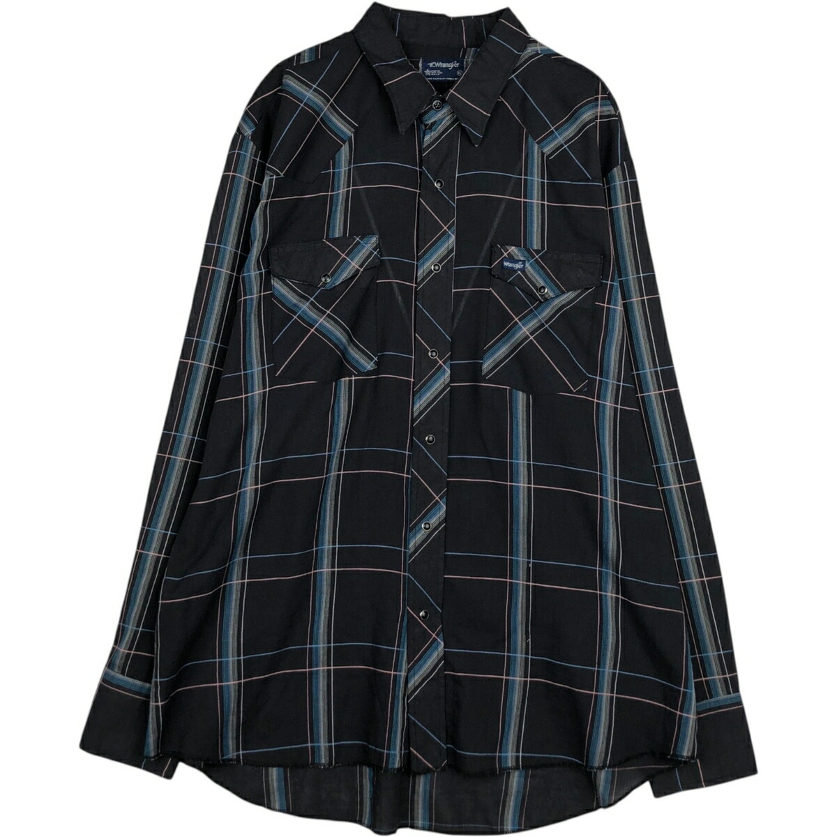 古着 80'S ラングラー Wrangler 長袖 ウエスタンシャツ USA製 メンズXL相当 ヴィンテージ /eaa478111 【中古】 【260327】 ブラック系 春夏秋冬
