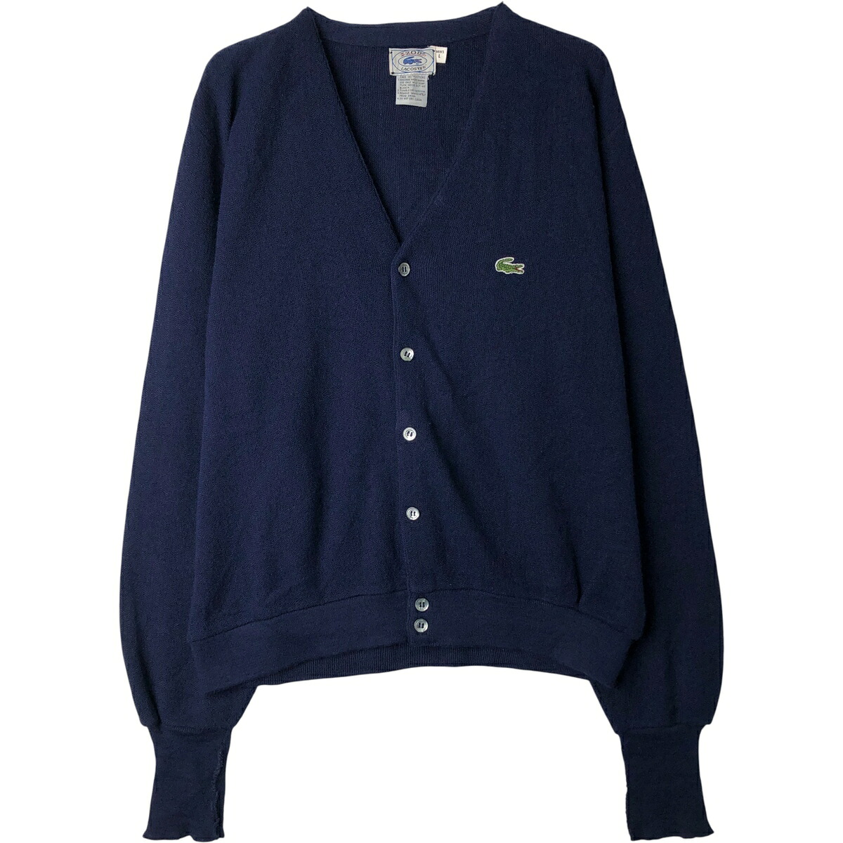 古着 80~90'S ラコステ LACOSTE IZOD アクリルニットカーディガン メンズL相当 ヴィンテージ /eaa480740 【中古】 【260221】 ネイビー系 春秋冬