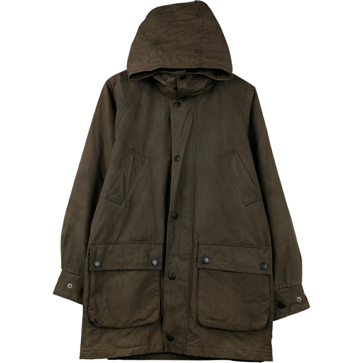 古着 00'S~ バブアー Barbour DURACOTTON PARKA 3ワラント フード付き 中綿入り ワックスコットン オイルドジャケット メンズS相当 /eaa482028 【中古】 【260316】 カーキ系 春秋冬