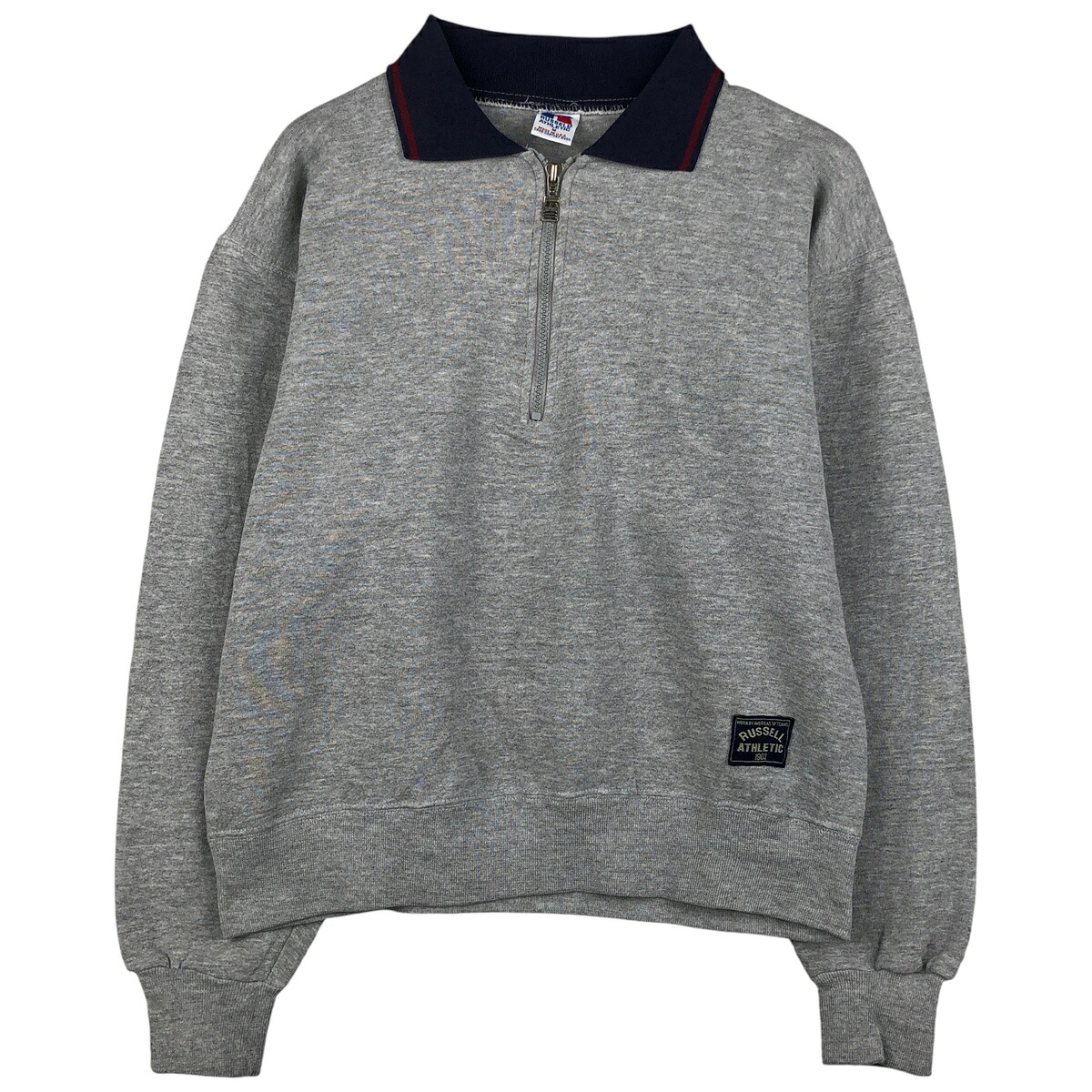 古着 90'S ラッセル Russell ATHLETIC 襟付き ハーフジップスウェットシャツ トレーナー USA製 メンズM相当 ヴィンテージ /eaa482160 【中古】 【260118】 【NH-2508】 【SS2603_30】 グレー系 春夏秋冬