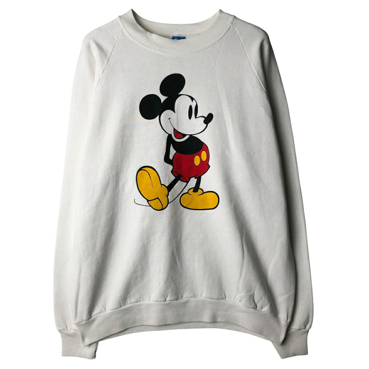 古着 80'S ディズニー DISNEY MICKEY MOUSE ミッキーマウス キャラクタースウェットシャツ トレーナー USA製 メンズL相当 ヴィンテージ /eaa482937 【中古】 【260118】 【NH-2508】 【SS2603_30】 ホワイト系 春夏秋冬