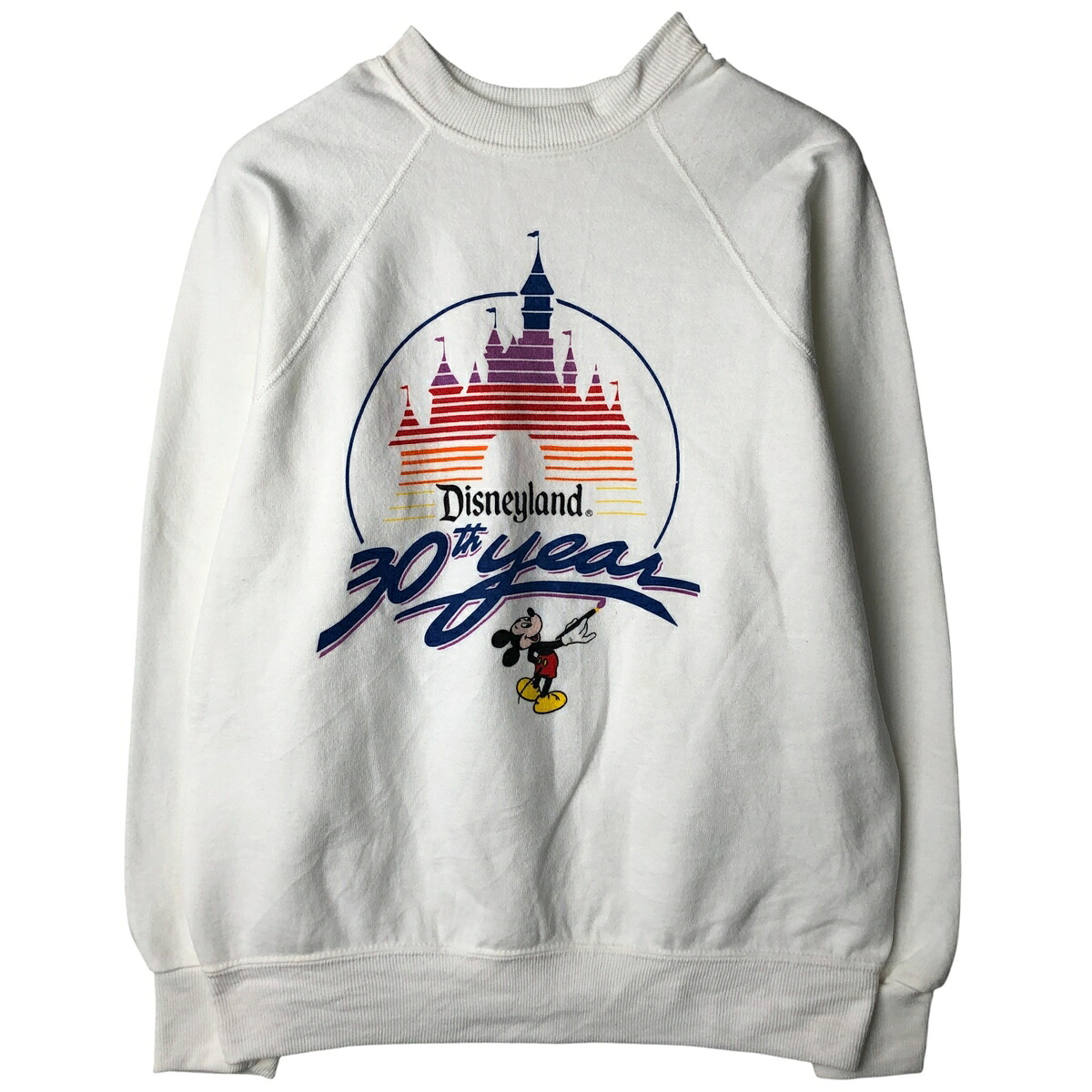 古着 80'S ディズニー Disney DISNEYLAND ディズニーランド 30周年 キャラクタースウェットシャツ トレーナー メンズM相当 ヴィンテージ /eaa482983 【中古】 【251130】｜古着屋JAM
