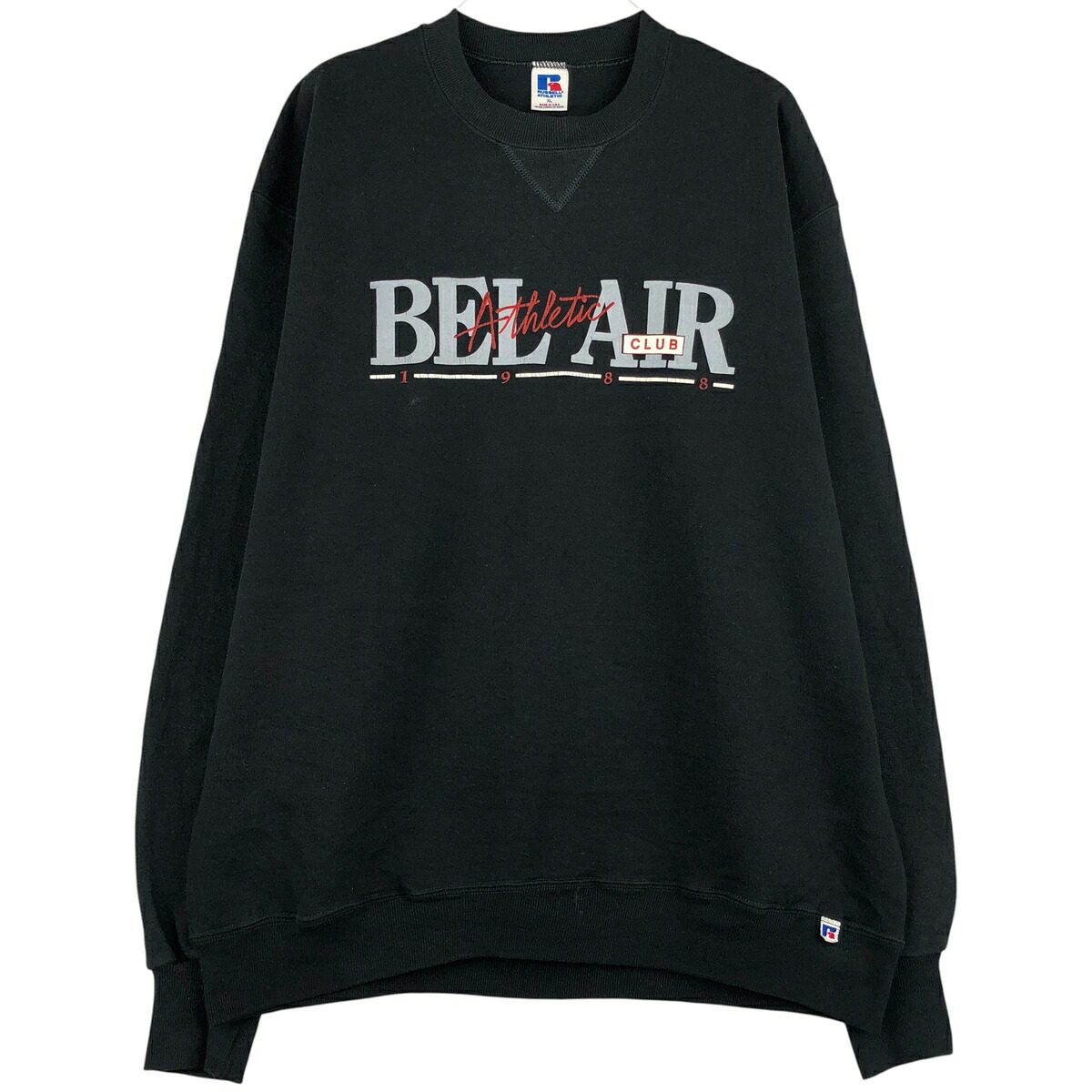 古着 90'S ラッセル Russell ATHLETIC プリントスウェットシャツ トレーナー USA製 メンズXL相当 ヴィンテージ /eaa483146 【中古】 【260122】 【NH-2508】 ブラック系 春夏秋冬