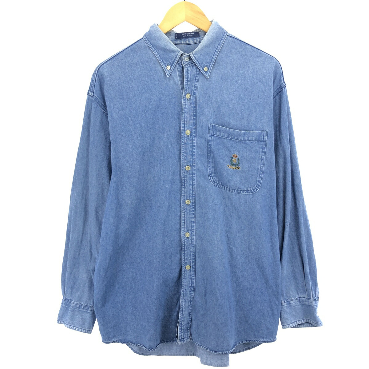 美品✨古着　Ralph Lauren デニムシャツ ボタンダウン　メンズＬ eaa523096_01.jpg