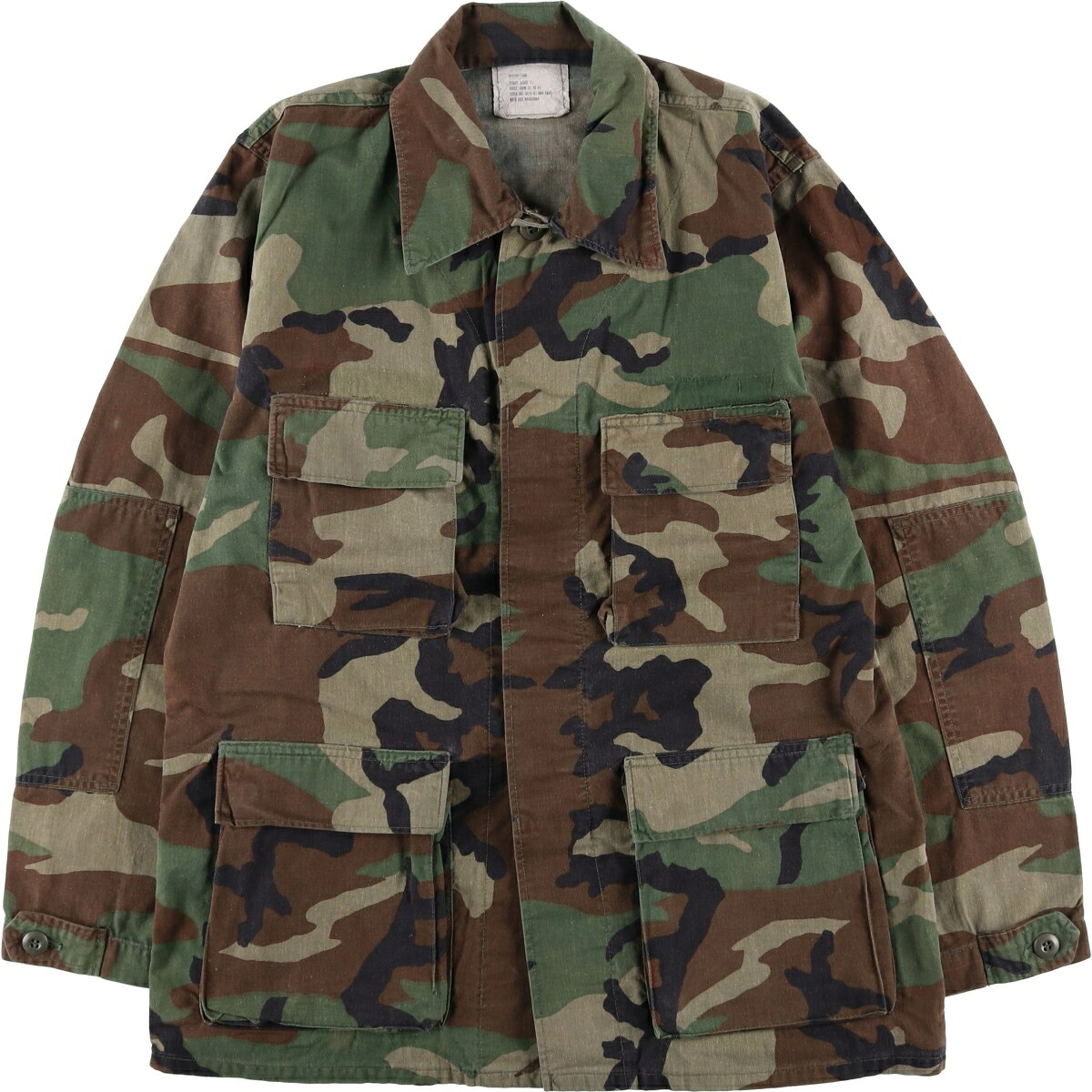 古着 80'S 米軍実品 迷彩柄 ウッドランドカモ B.D.U ミリタリージャケット USA製 MEDIUM-LONG メンズM相当 ヴィンテージ /eaa495116 【中古】 【260320】 カーキ系 春秋冬