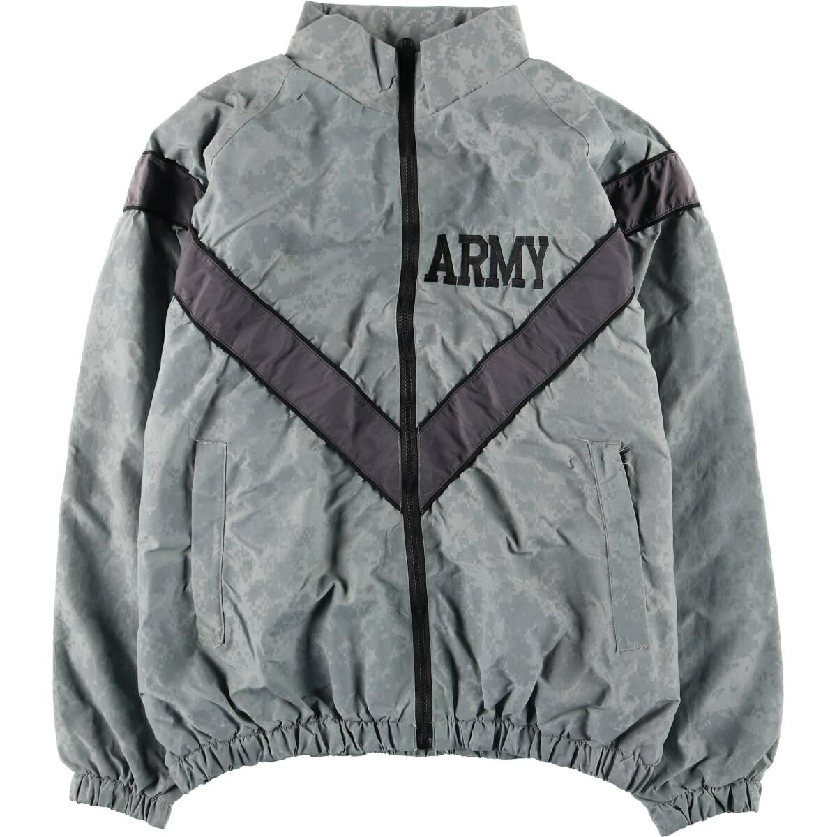 古着 米軍実品 U.S.ARMY IPFU トレーニングジャケット ACU デジタルカモ ナイロンジャケット USA製 MEDIUM/LONG メンズM相当 /eaa495127 【中古】 【260320】 グレー系 春秋冬