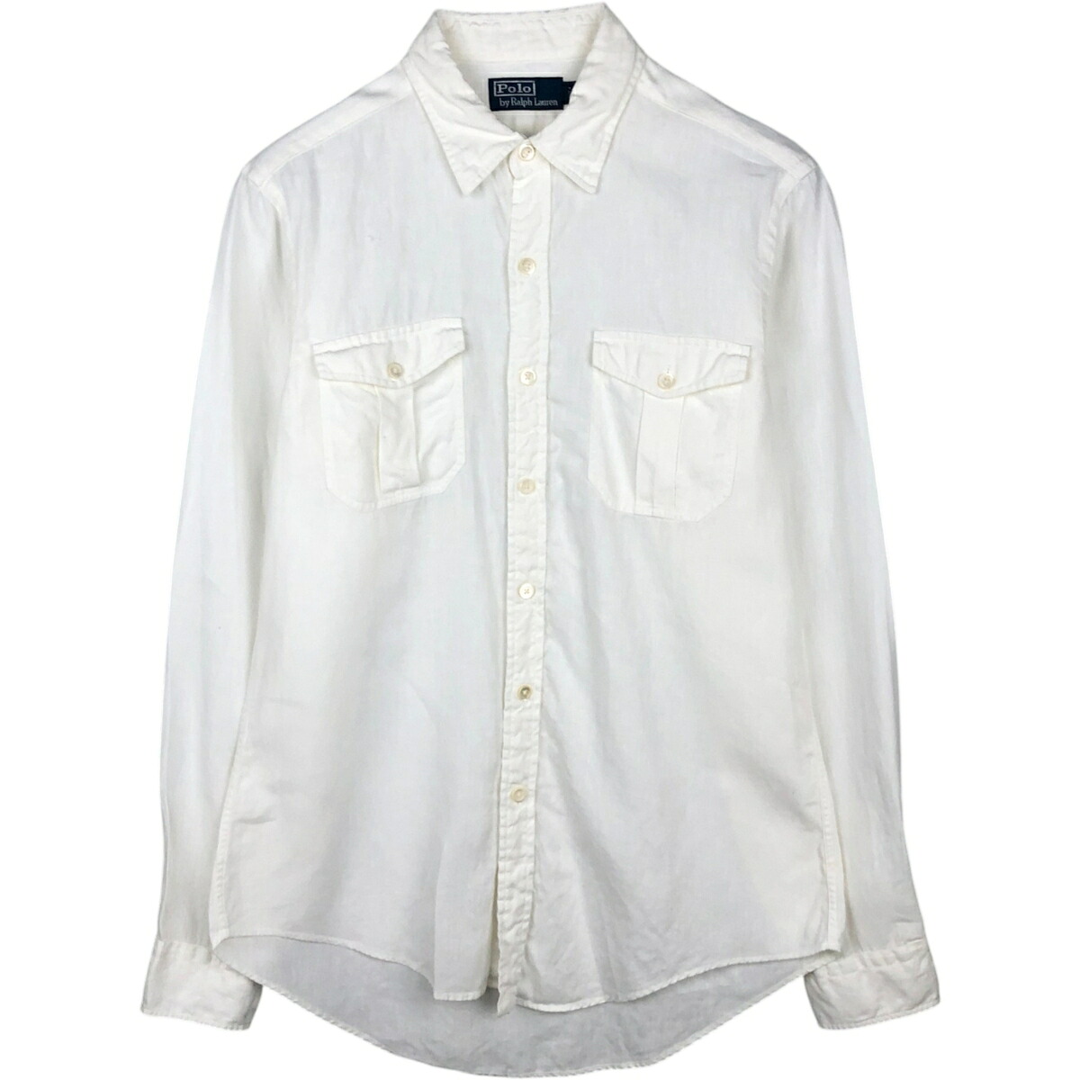 古着 ラルフローレン Ralph Lauren POLO by Ralph Lauren 長袖 リネンシャツ メンズM相当 /eaa495585 【中古】 【260322】 ホワイト系 春夏秋冬