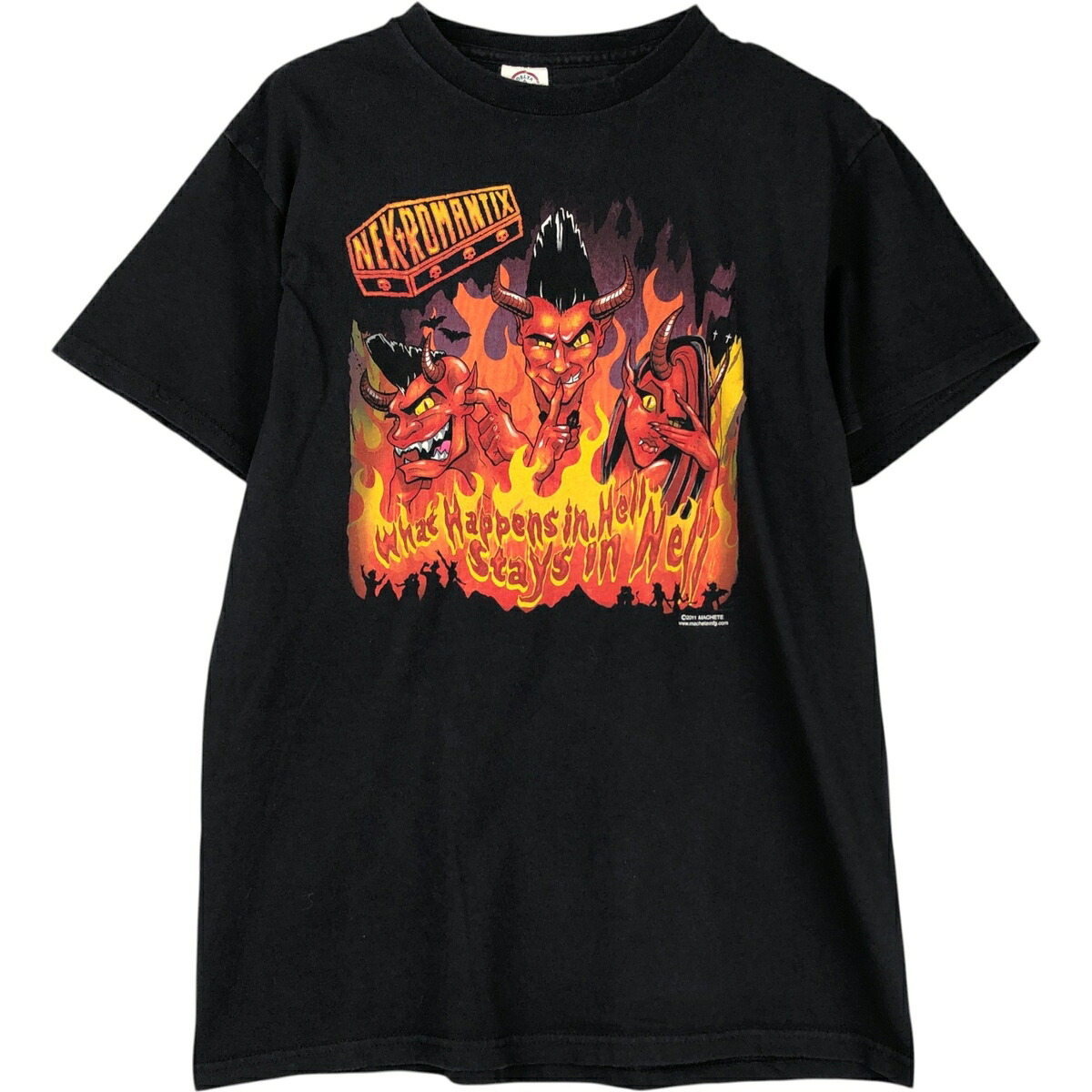 古着 DELTA PRO WEIGHT Nekromantix ネクロマンティックス バンドTシャツ バンT メンズM相当 /eaa495761 【中古】 【260322】 ブラック系 春夏秋