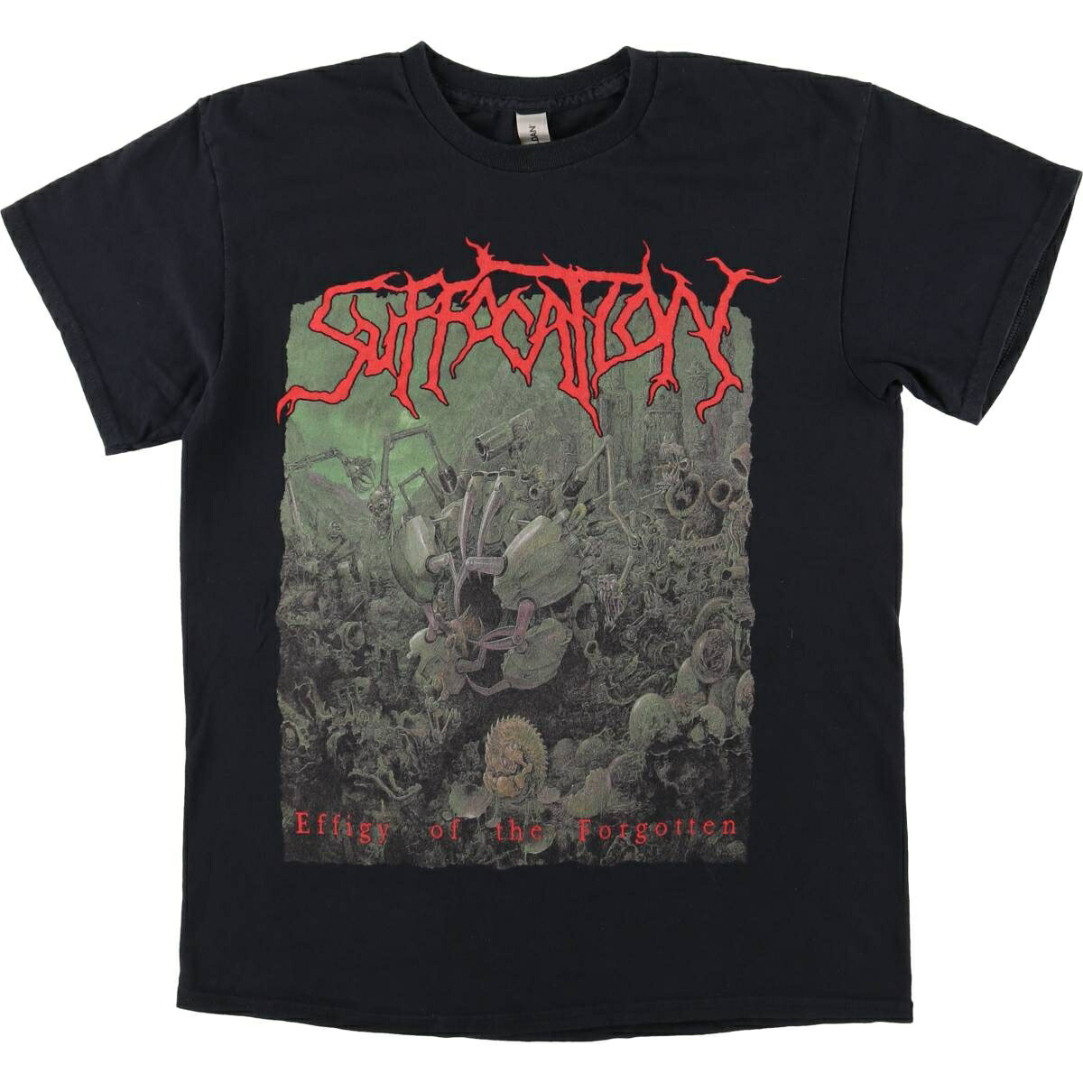 古着 ギルダン GILDAN SUFFOCATION サフォケイション バンドTシャツ バンT メンズM相当 /eaa495796 【中古】 【260322】 ブラック系 春夏秋