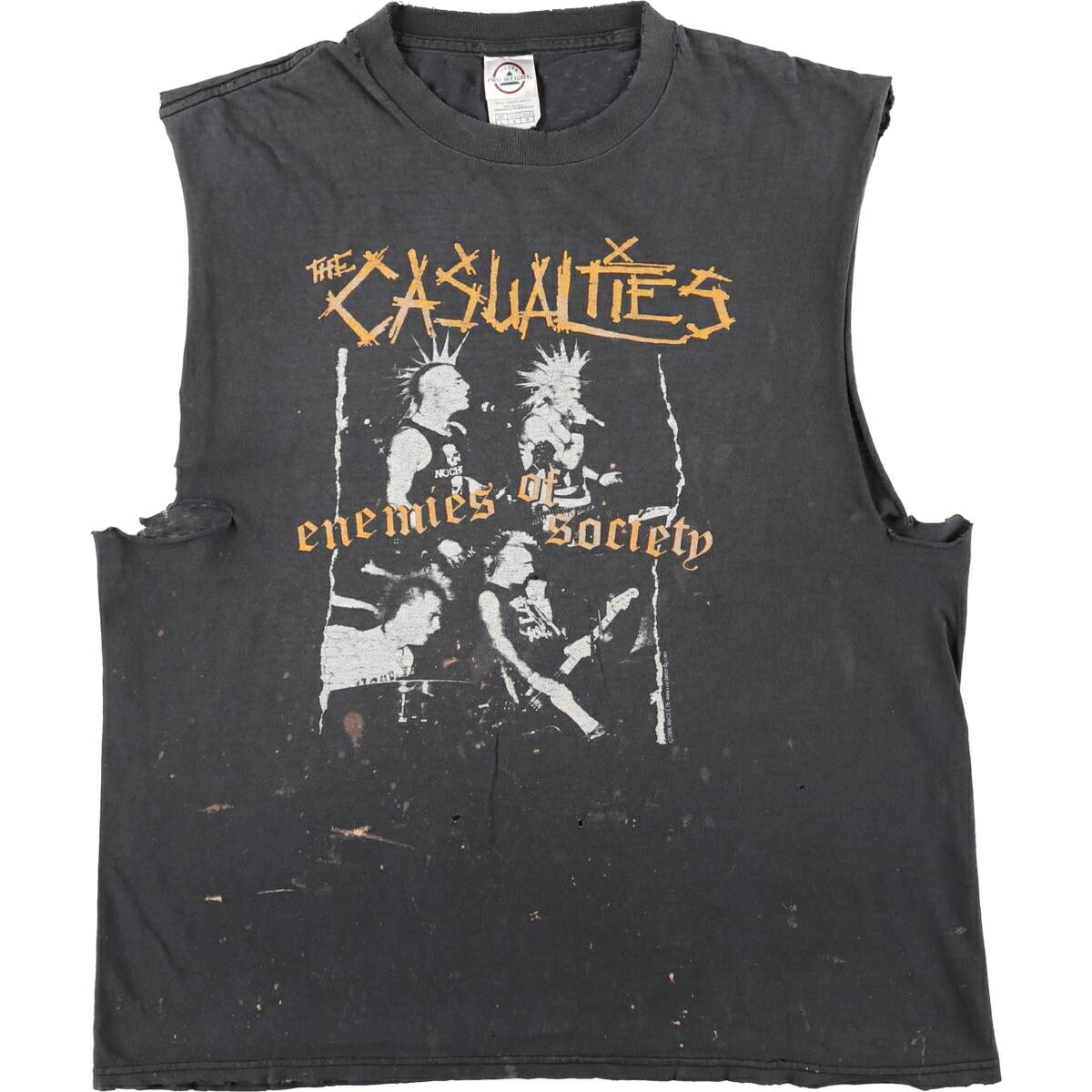 古着 00'S デルタ DELTA The Casualties カジュアリティーズ カットオフ バンドTシャツ バンT メンズL相当 /eaa495917 【中古】 【260322】 ブラック系 春夏秋