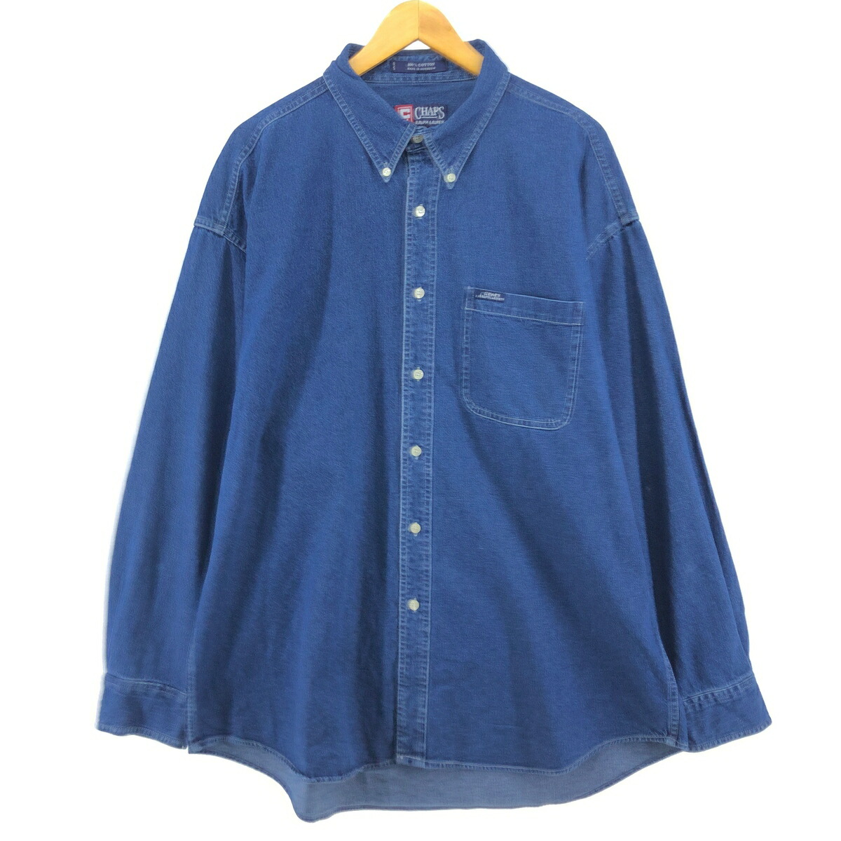 美品✨古着　Ralph Lauren デニムシャツ ボタンダウン　メンズＬ eaa499694_01.jpg