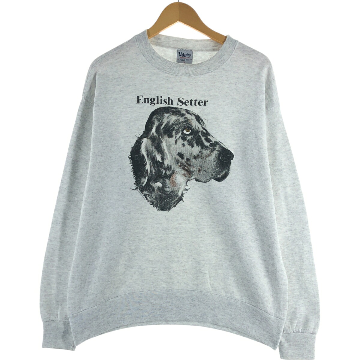 古着 90'S volunteer knit apparel English Setter イングリッシュセター 犬柄 アニマル スウェットシャツ トレーナー USA製 メンズL相当 ヴィンテージ /eaa501115 【中古】 【250216】 【SS2603_30】