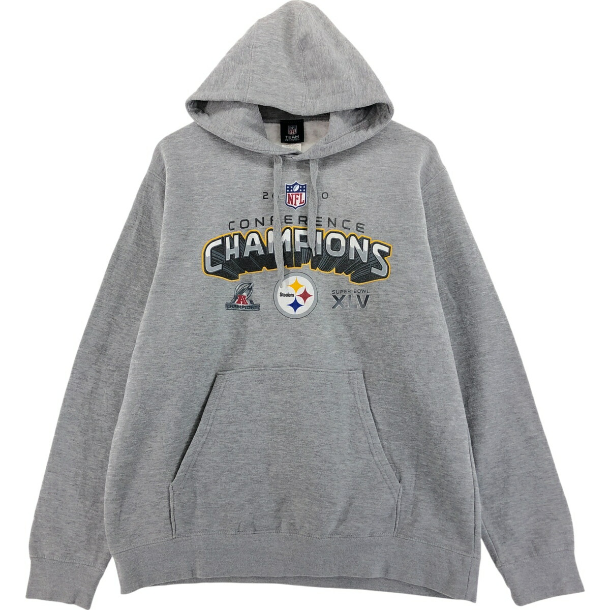 古着 TEAM APPAREL NFL PITTSBURGH STEELERS ピッツバーグスティーラーズ SUPER BOWL XLV スーパーボウル スウェットプルオーバーパーカー メンズL相当 /eaa501151 【中古】 【250209】 【SS2603_30】