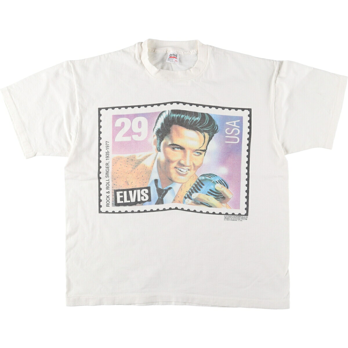 古着 90'S アンビル Anvil ELVIS PRESLEY エルヴィスプレスリー バンドTシャツ バンT USA製 メンズXL相当 ヴィンテージ /eaa501831 【中古】 【250514】 【SS2603_10】