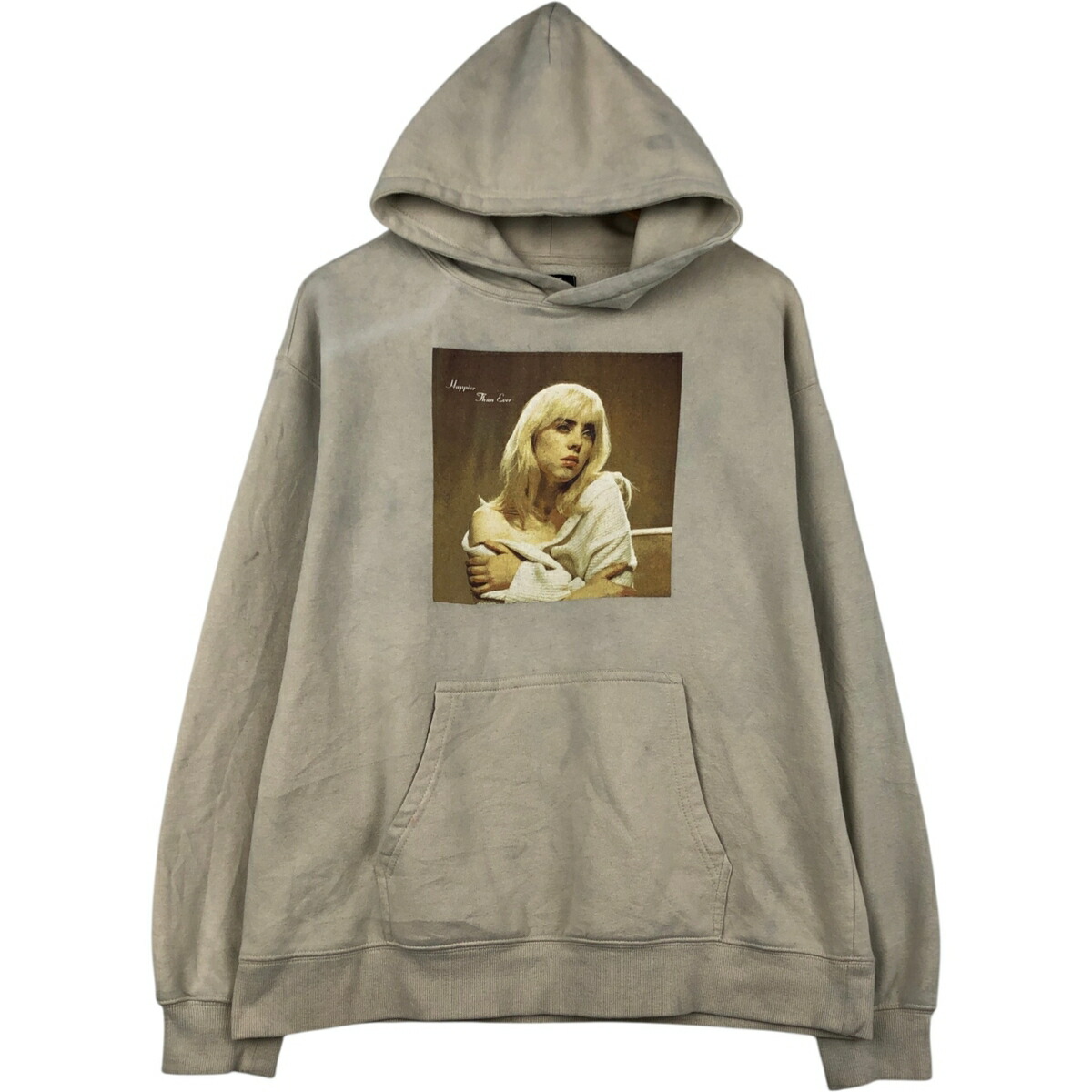 古着 ARDENE BILLIE EILISHビリー アイリッシュ バンド スウェットプルオーバーパーカー レディースL相当 /eaa513445 【中古】 【260311】 【ADEL/アデル】 ベージュ系 春夏秋冬