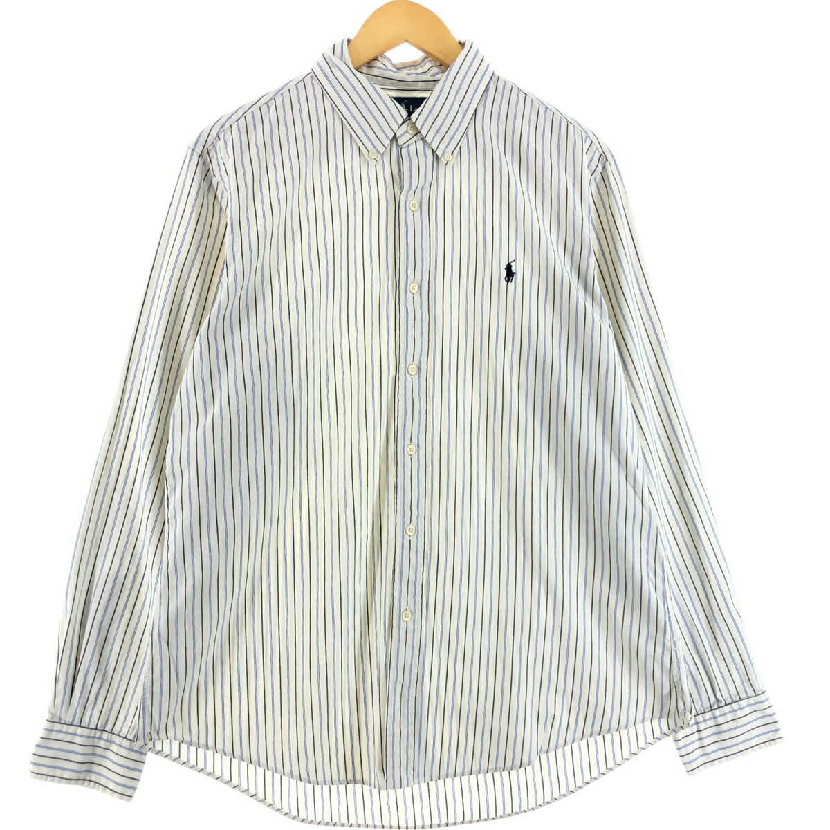 古着 ラルフローレン Ralph Lauren CUSTOM FIT 長袖 ボタンダウンストライプシャツ メンズL相当 /eaa521588 【中古】 【250221】 【SS2603_10】