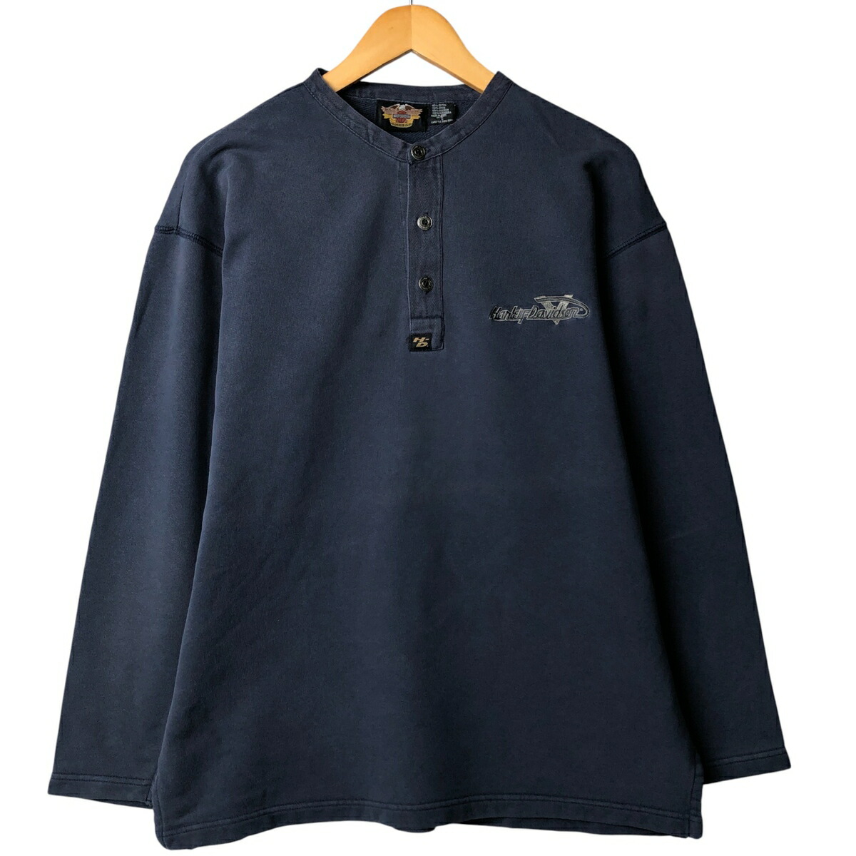 ハーレーダビッドソン Harley-Davidson ヘンリーネック ロンT M L】Harley-Davidson ハーレーダビッドソン USA製 ヘンリーネック