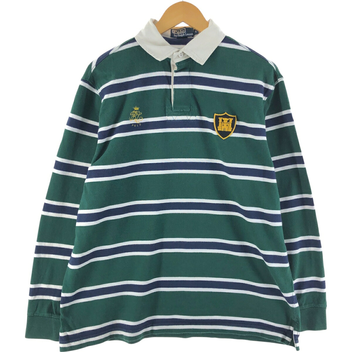 古着 ラルフローレン Ralph Lauren POLO by Ralph Lauren ボーダー柄 長袖 ラガーシャツ メンズL相当 /eaa530765 【中古】 【250412】 【SS2603_10】