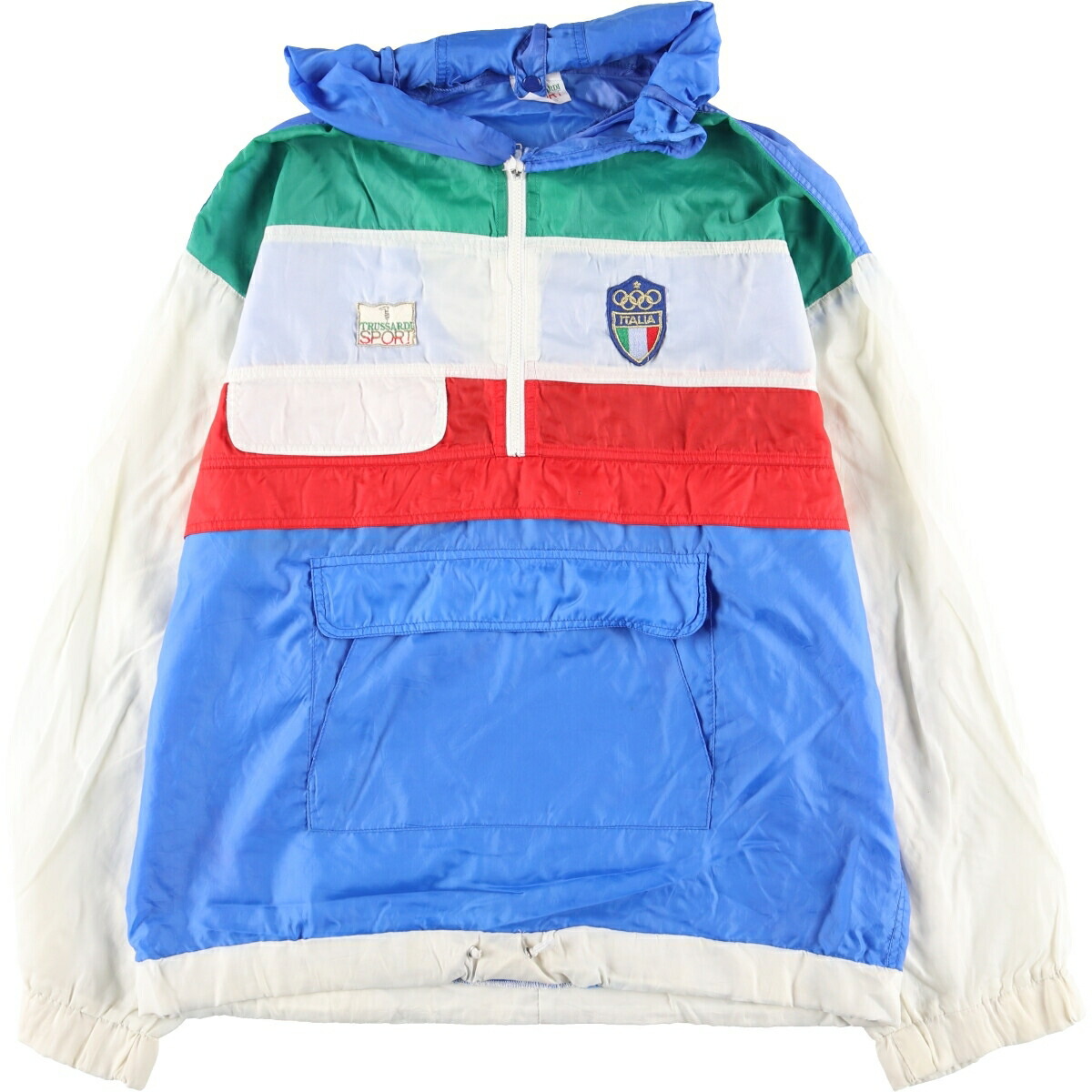 古着 TRUSSARDI SPORT オリンピック イタリア代表 ハーフジップ アノラックパーカー イタリア製 メンズXL相当 /eaa532049 【中古】 【250724】 【SS2603_10】