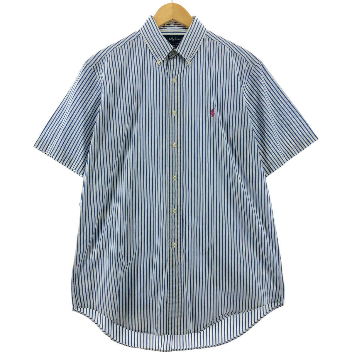 古着 ラルフローレン Ralph Lauren CLASSIC FIT 半袖 ボタンダウン ストライプシャツ メンズM相当 /eaa533687 【中古】 【250330】 【SS2603_10】