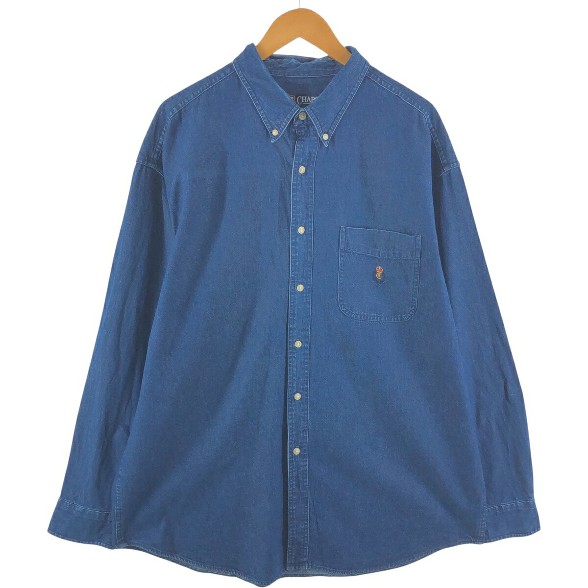 美品✨古着　Ralph Lauren デニムシャツ ボタンダウン　メンズＬ Ralph Lauren ロングスリーブボタンダウンデニムシャツ - Fresh
