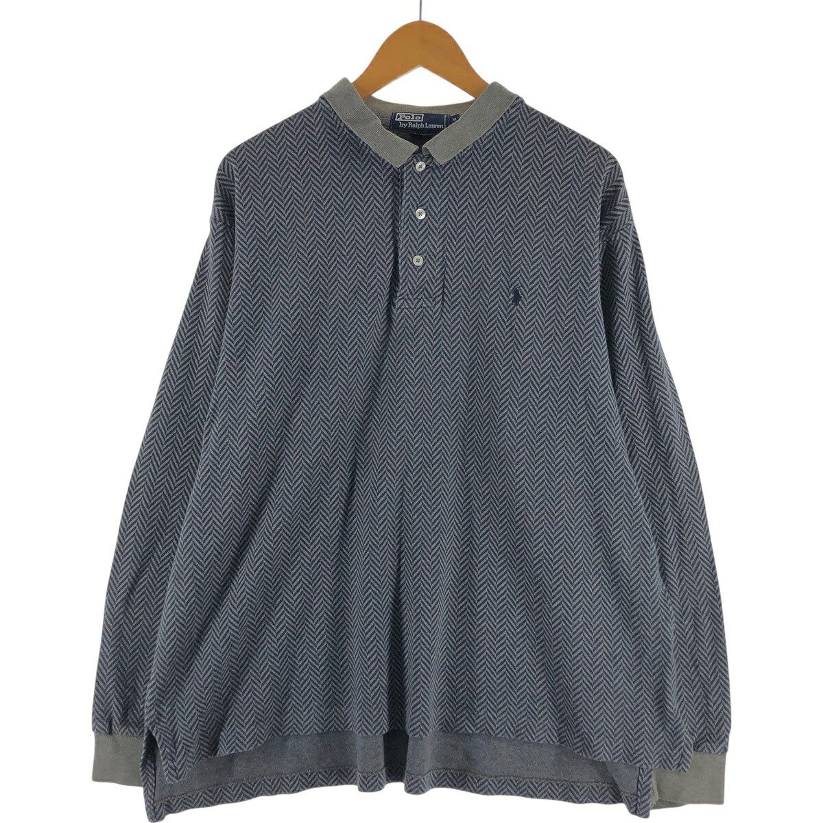 古着 ラルフローレン Ralph Lauren POLO by Ralph Lauren ヘリンボーン 長袖 ポロシャツ メンズXL相当 /eaa535313 【中古】 【250411】 【SS2603_10】