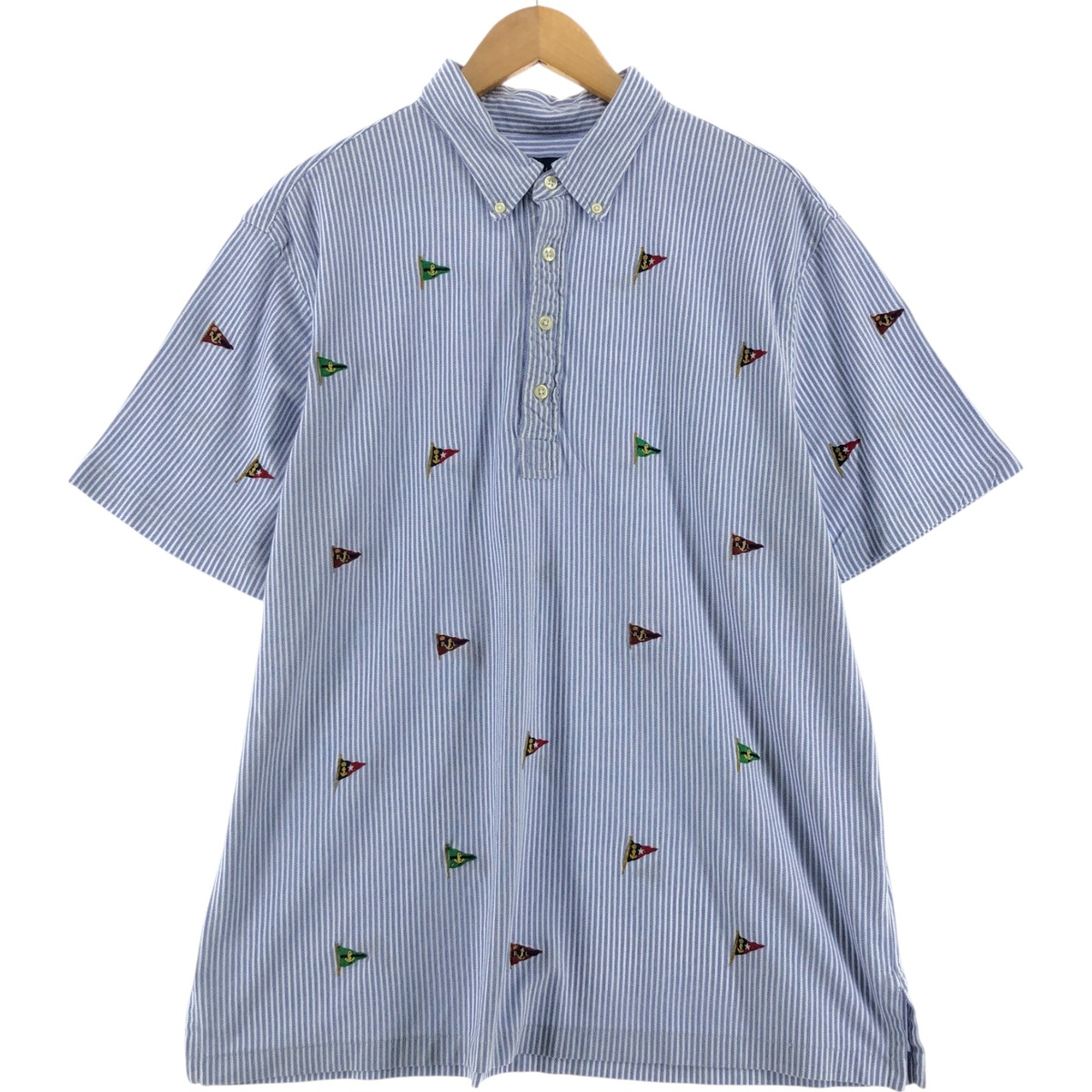 古着 ラルフローレン Ralph Lauren POLO RALPH LAUREN KNITOXFORD 半袖 ボタンダウン ストライプシャツ メンズXL相当 /eaa535665 【中古】 【250407】 【SS2603_10】