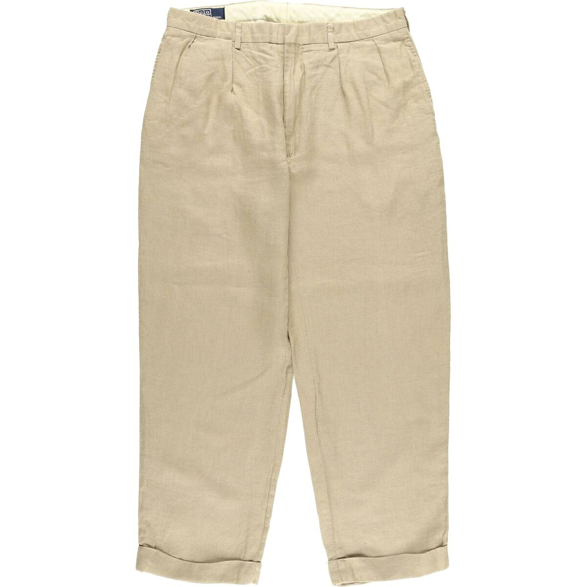 古着 ラルフローレン Ralph Lauren POLO by Ralph Lauren ツータック リネンパンツ スラックス メンズw36相当 /eaa535749 【中古】 【250406】 【SS2603_10】