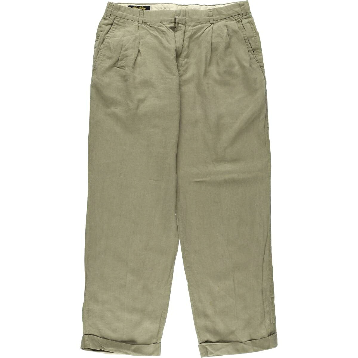 古着 ブルックスブラザーズ Brooks Brothers ESTABLISHED 1818 ツータック リネンパンツ スラックス USA製 メンズw34相当 /eaa535754 【中古】 【250406】 【SS2603_50】