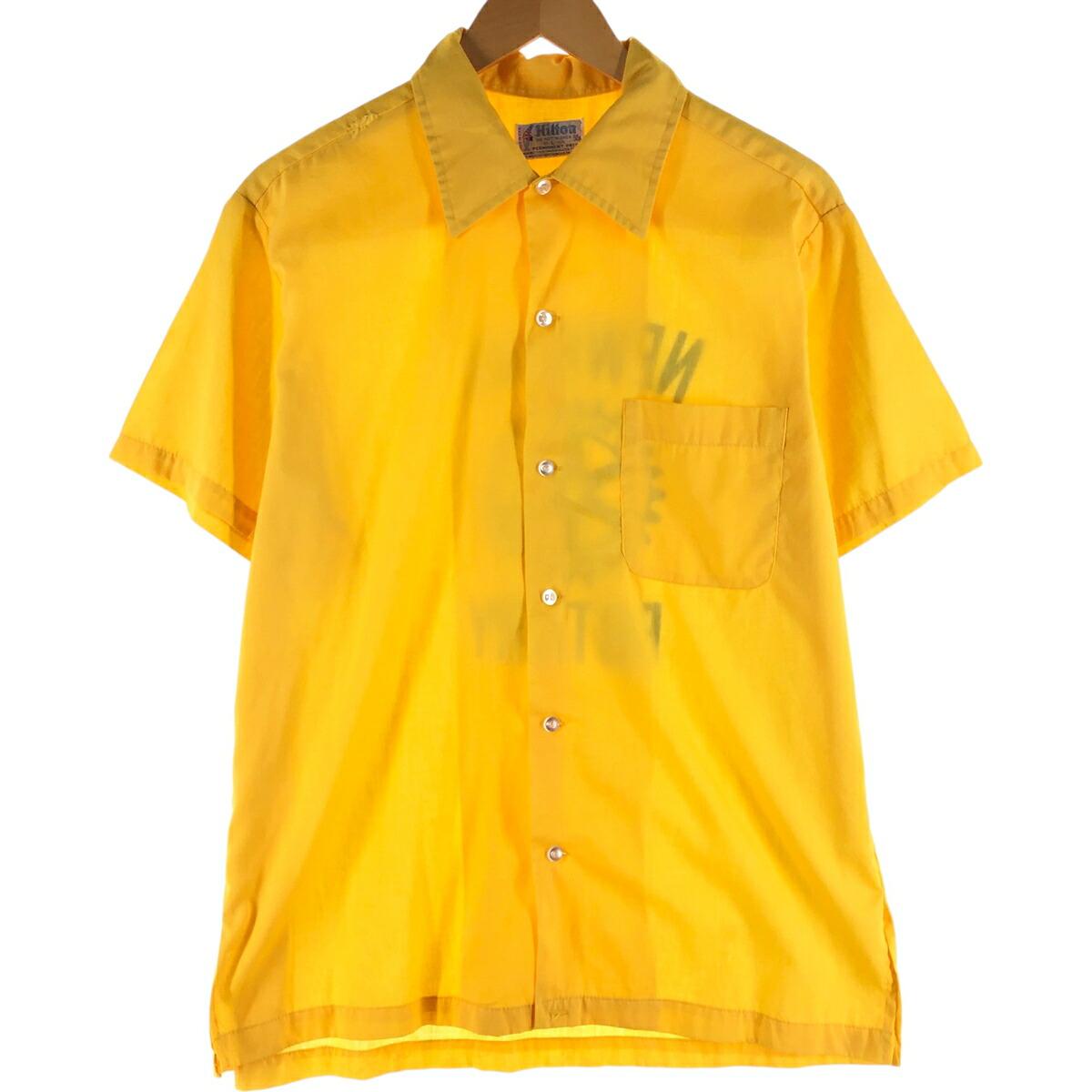 古着 70'S ヒルトン HILTON バックプリント ボウリングシャツ USA製 メンズL相当 ヴィンテージ /eaa536410 【中古】 【250421】 【SS2603_10】