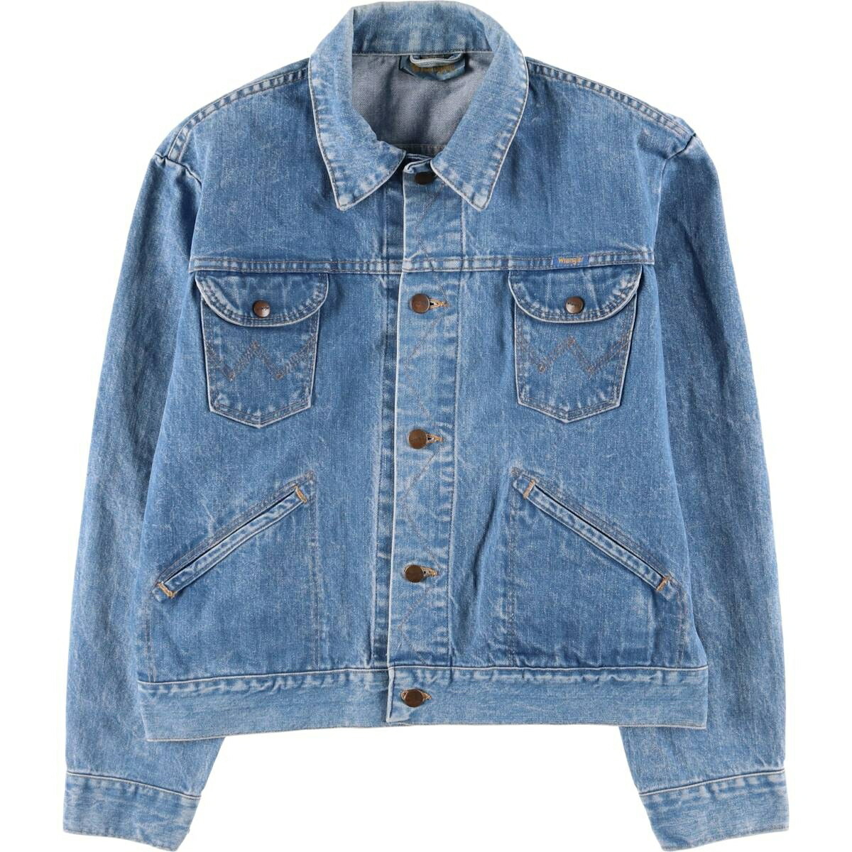 HC425 【USA製・70s】 wrangler デニムジャケット 70's Wrangler 4ポケット デニムジャケット 実寸(48位) | SOLD OUT