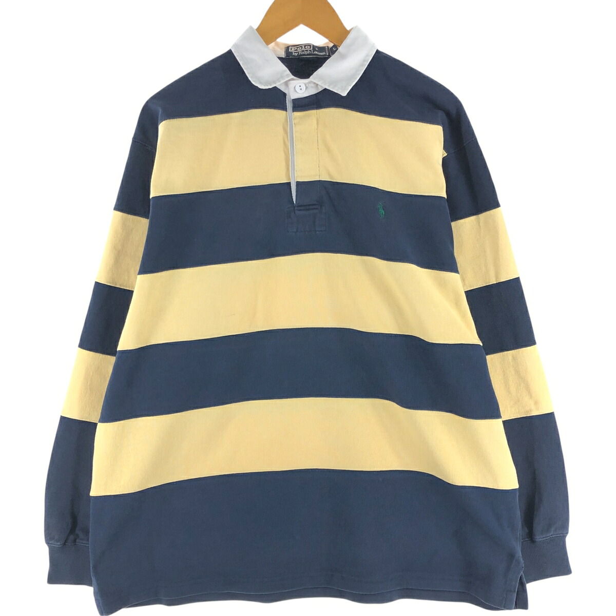 古着 ラルフローレン Ralph Lauren POLO by Ralph Lauren ボーダー柄 長袖 ラガーシャツ メンズL相当 /eaa538096 【中古】 【250429】 【SS2603_10】