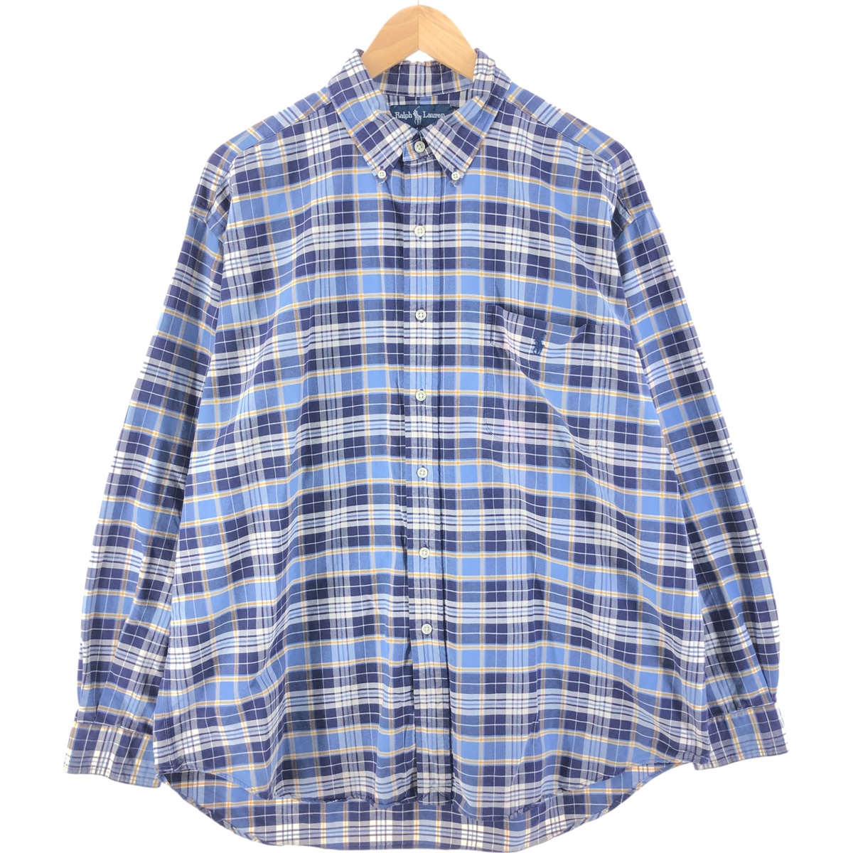 古着 ラルフローレン Ralph Lauren BIG SHIRT 長袖 ボタンダウンチェックシャツ メンズL相当 /eaa539313 【中古】 【250421】 【SS2603_10】