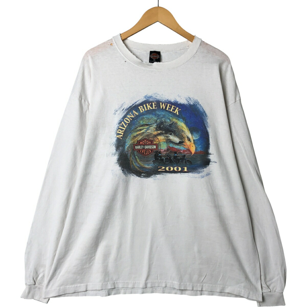 古着 00'S ハーレーダビッドソン Harley-Davidson 鷲柄 イーグル柄 ロングTシャツ ロンT メンズXXL相当 /eaa540263 【中古】 【250427】 【NL2503】 【SS2603_50】