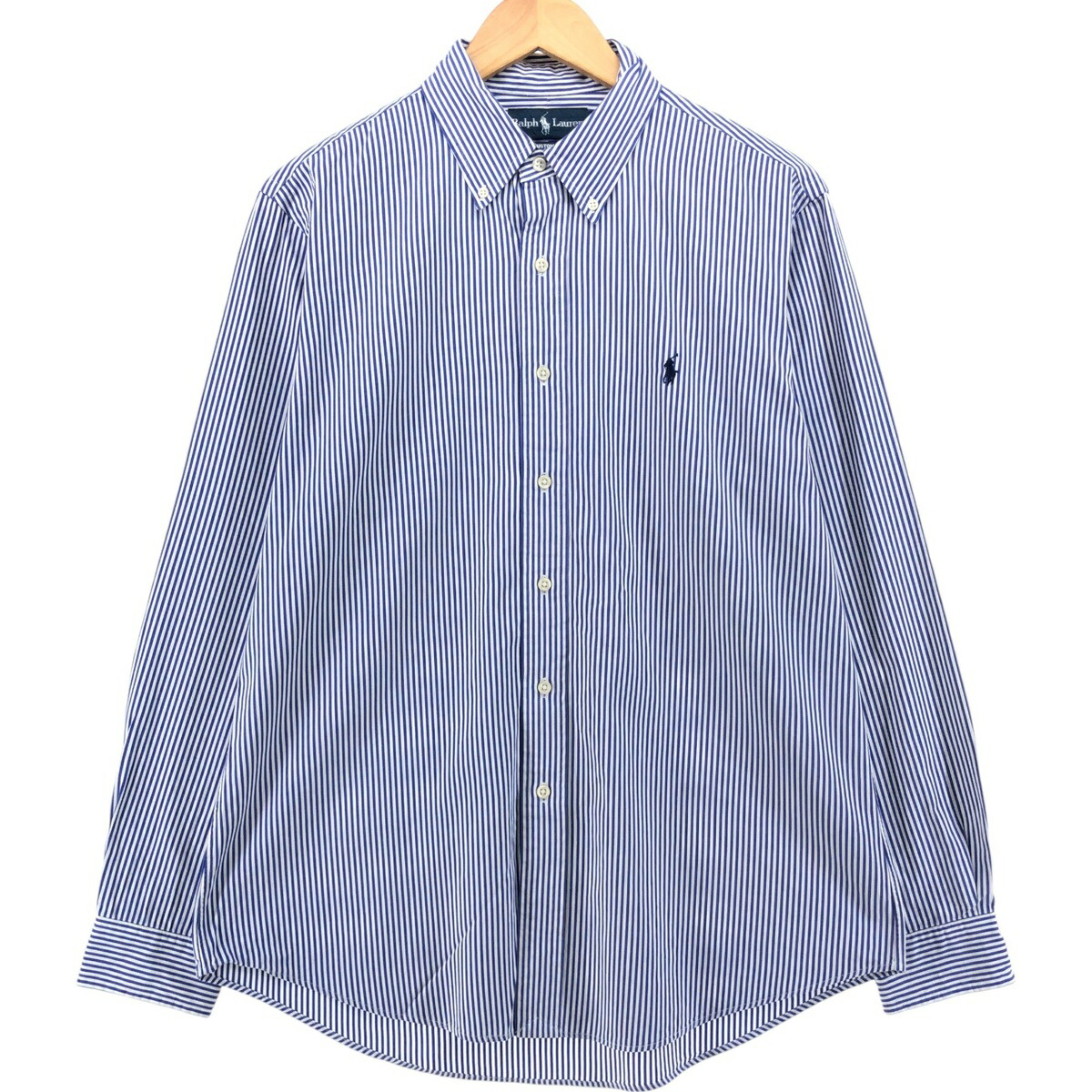古着 ラルフローレン Ralph Lauren CUSTOM FIT 長袖 ボタンダウンストライプシャツ メンズL相当 /eaa540768 【中古】 【250425】 【SS2603_10】