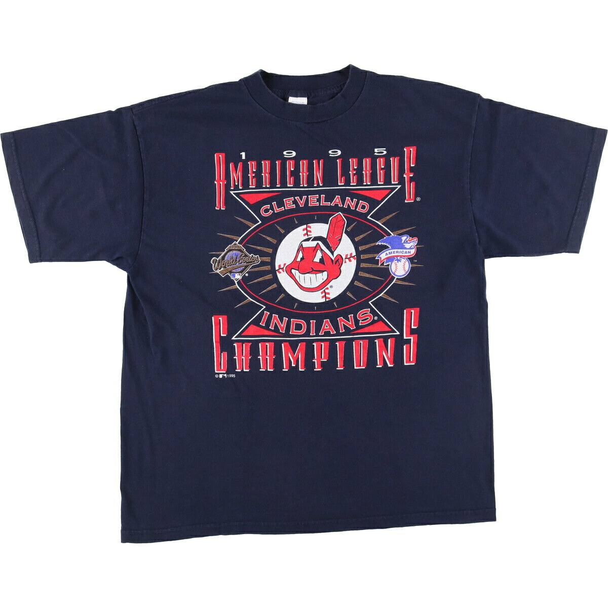 古着 90'S LOGO7 MLB CLEVELAND GUADIANS クリーブランドガーディアンズ ロゴプリントTシャツ メンズXL相当 ヴィンテージ /eaa543953 【中古】 【250428】 【SS2603_10】
