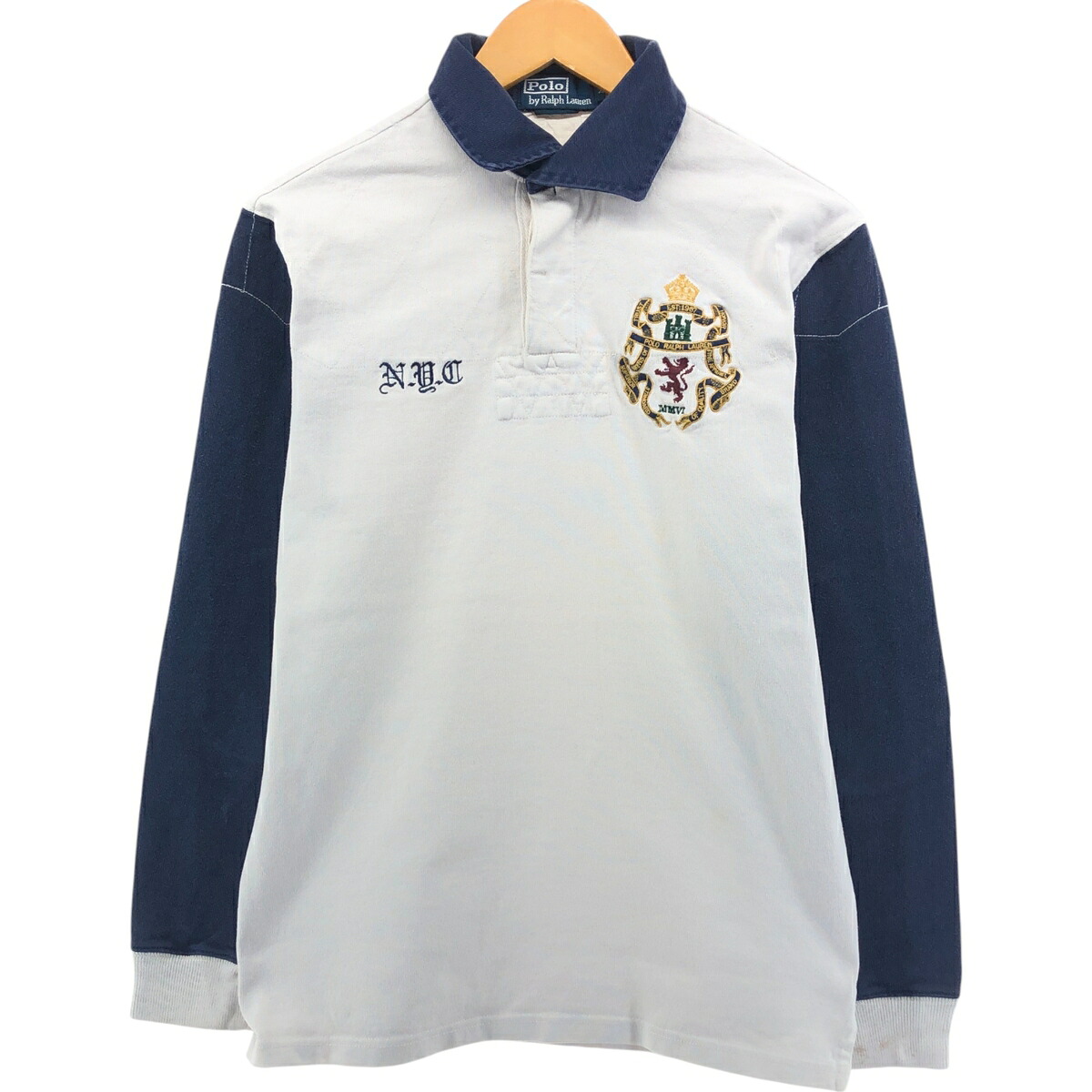 古着 ラルフローレン Ralph Lauren POLO by Ralph Lauren CUSTOM FIT 長袖 ラガーシャツ メンズM相当 /eaa544072 【中古】 【250504】 【SS2603_10】