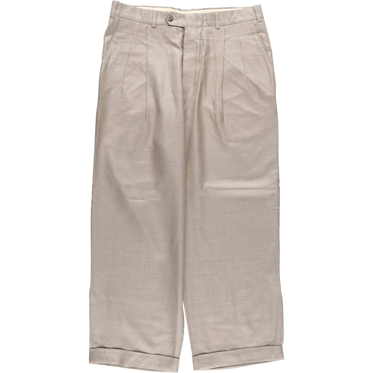 古着 ノードストローム NORDSTROM ツータック シルク&times;ウール スラックスパンツ USA製 レディースXL(w32)相当 /eaa545053 【中古】 【251011】 【Elulu/エルル】 カーキ系 春夏秋冬 【SS2606_30】｜古着屋JAM