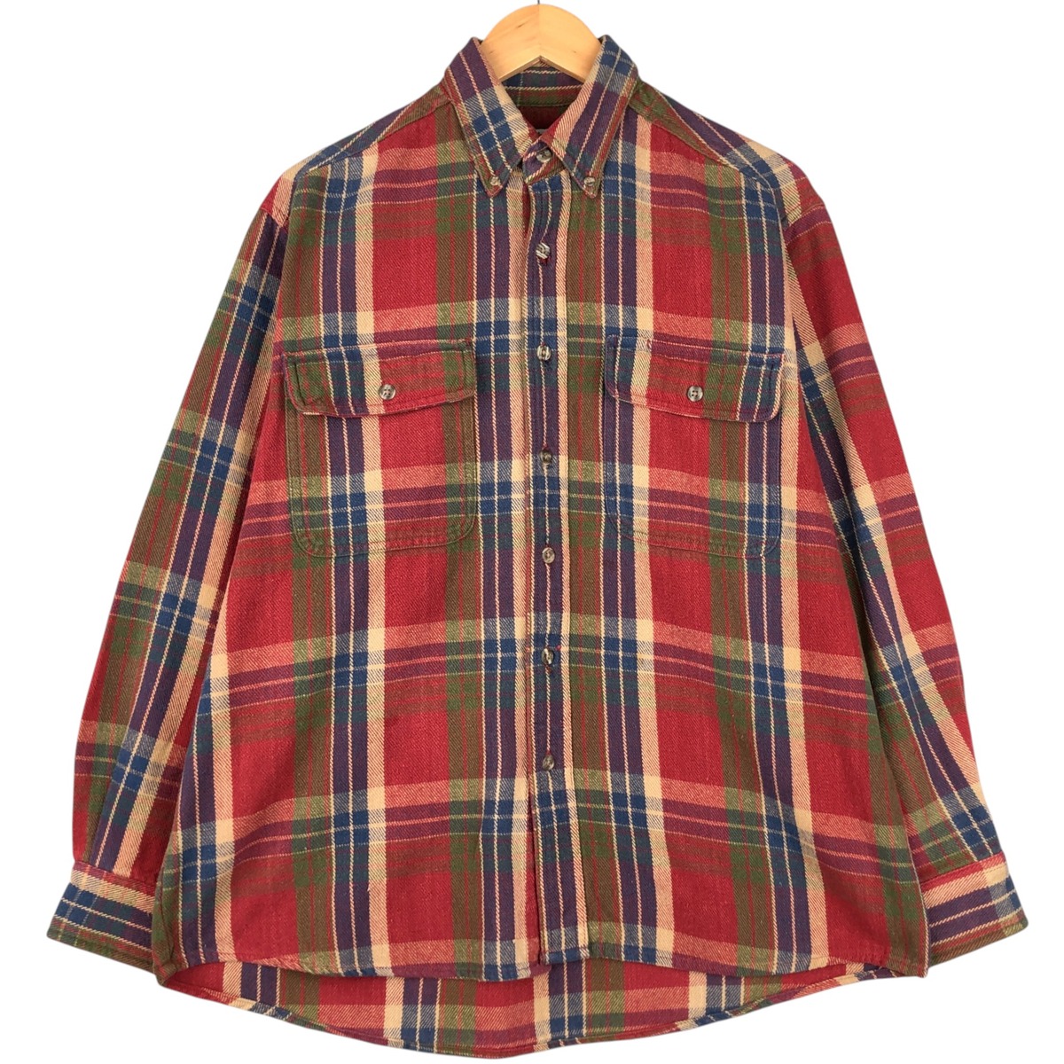 古着 ラングラー Wrangler Rugged Wear 長袖 ボタンダウン ヘビーネルチェックシャツ メンズXL相当 /eaa545412 【中古】 【251013】 【SS2603_10】