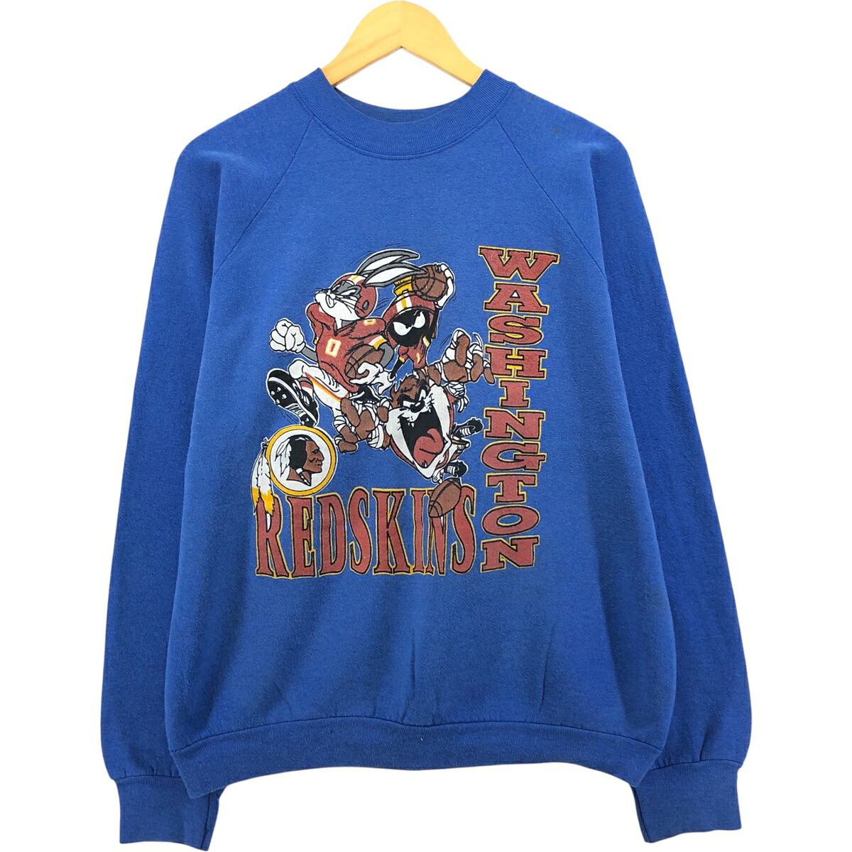 古着 90'S LOONEY TUNES ルーニーテューンズ キャラクタースウェットシャツ トレーナー メンズXL相当 ヴィンテージ NFL WASHINGTON REDSKINS ワシントンレッドスキンズ /eaa545991 【中古】 【250913】