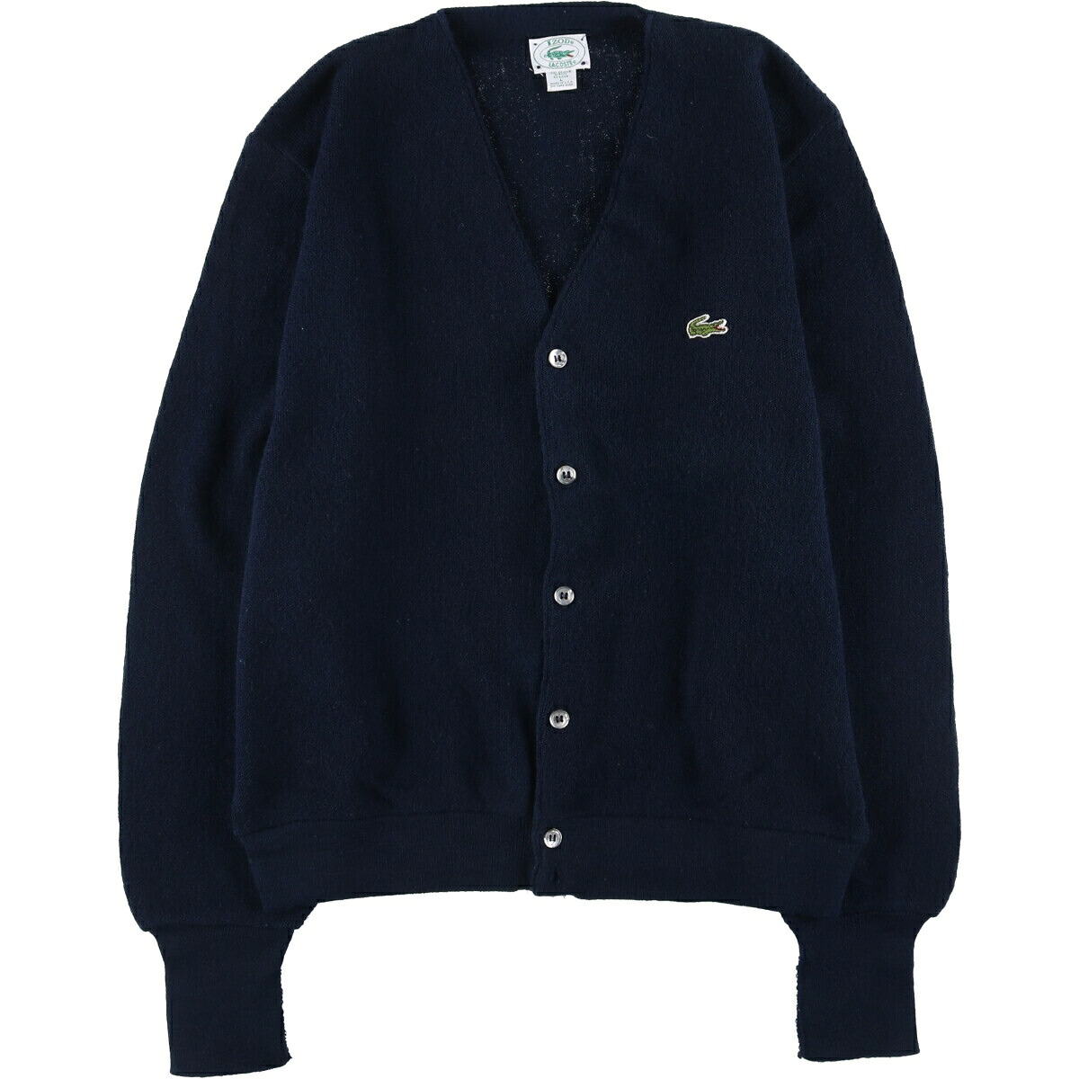 古着 70'S ラコステ LACOSTE IZOD コットンニットカーディガン USA製 メンズL相当 ヴィンテージ /eaa546657 【中古】 【251215】