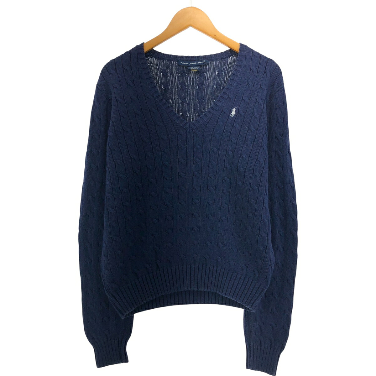 古着 ラルフローレン Ralph Lauren RALPH LAUREN SPORT ケーブル編み Vネック コットンニットセーター レディースXL相当 /eaa546681 【中古】 【250504】 【ADEL/アデル】 【SS2603_10】