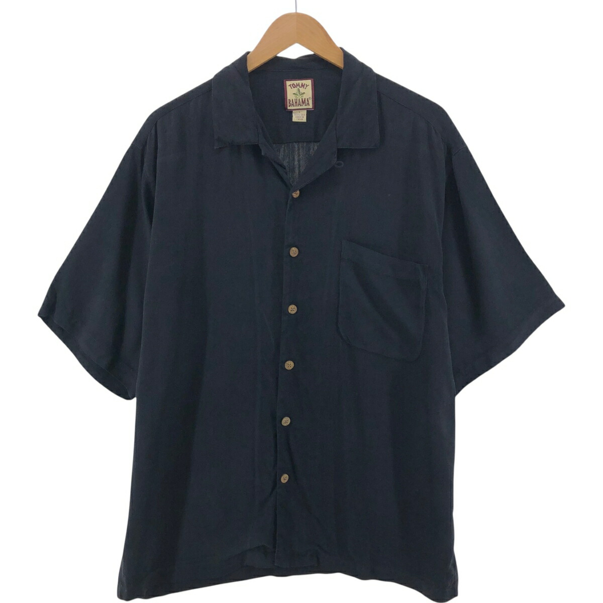 古着 トミーバハマ Tommy Bahama ヘリンボーン 半袖 オープンカラー シルクシャツ ボックスシャツメンズL相当 /eaa547866 【中古】 【250509】 【NL2503】 【SS2603_30】