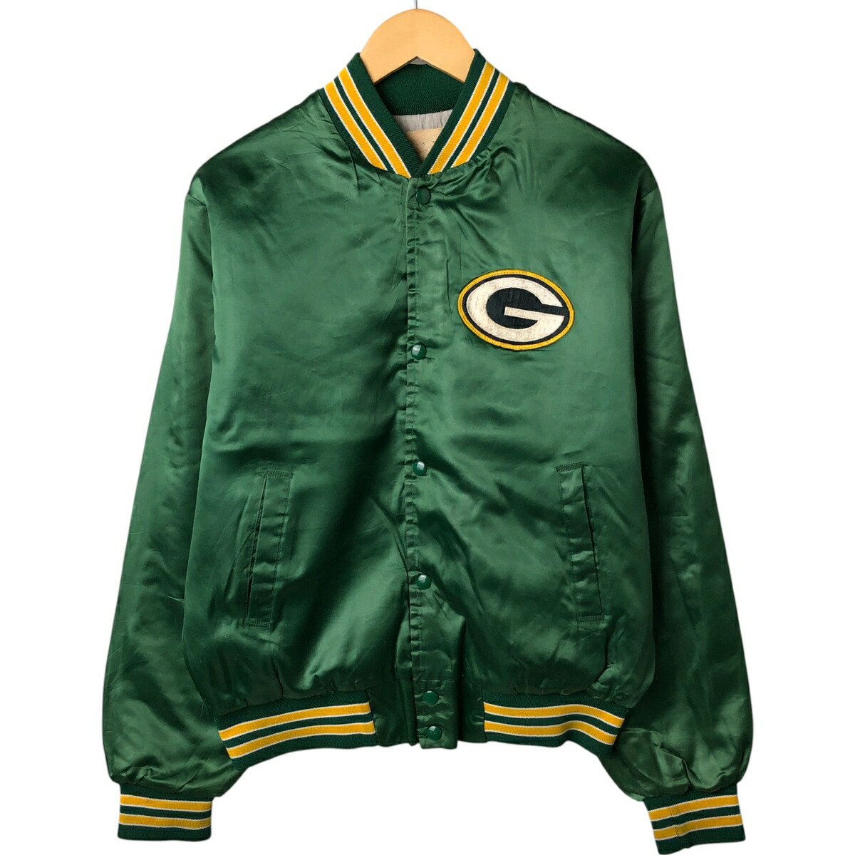 古着 90'S NFL GREEN BAY PACKERS グリーンベイパッカーズ ナイロンスタジャン アワードジャケット バーシティジャケット USA製 メンズM相当 ヴィンテージ /eaa548649 【中古】 【251011】 【SS2603_10】