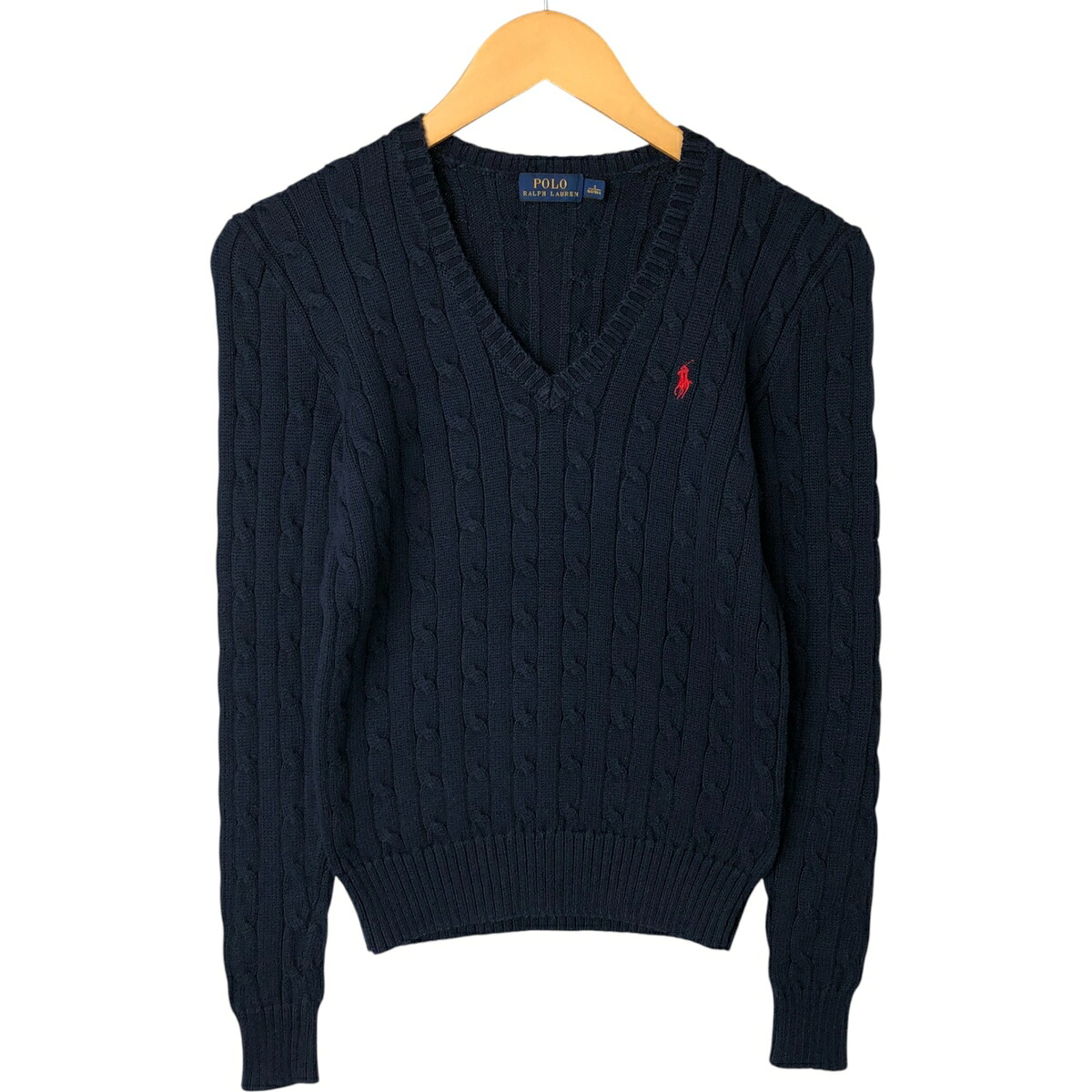 古着 ラルフローレン Ralph Lauren POLO RALPH LAUREN ケーブル編み Vネック コットンニットセーター レディースS相当 /eaa549015 【中古】 【250511】 【ADEL/アデル】 【NL2503】 【SS2603_10】