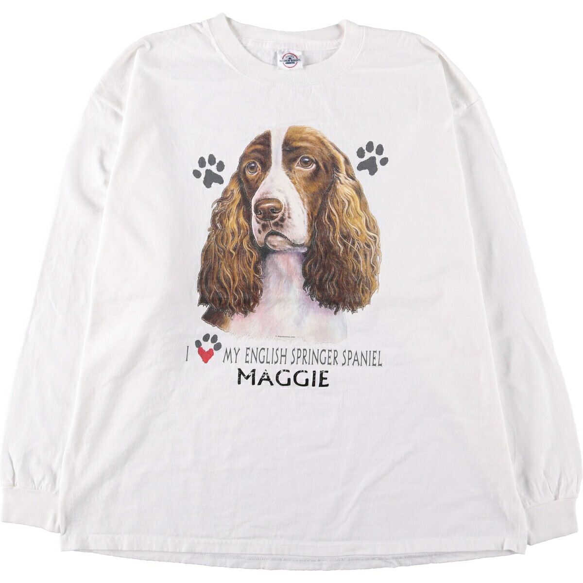 古着 90'S デルタ DELTA English Springer Spaniel アニマル柄 ロングTシャツ ロンT USA製 メンズXL相当 ヴィンテージ /eaa549221 【中古】 【250512】 【SS2603_30】