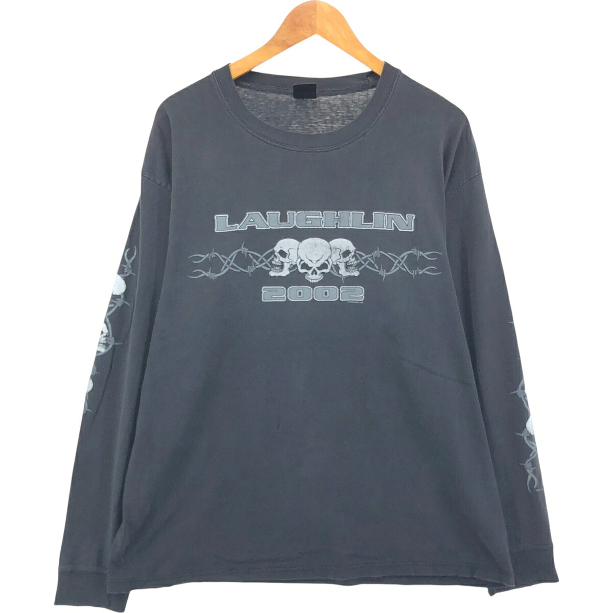 古着 00'S 鷲柄 イーグル柄 ドクロ柄 スカル柄 ロングTシャツ ロンT メンズL相当 /eaa550773 【中古】 【250705】 【SS2603_30】