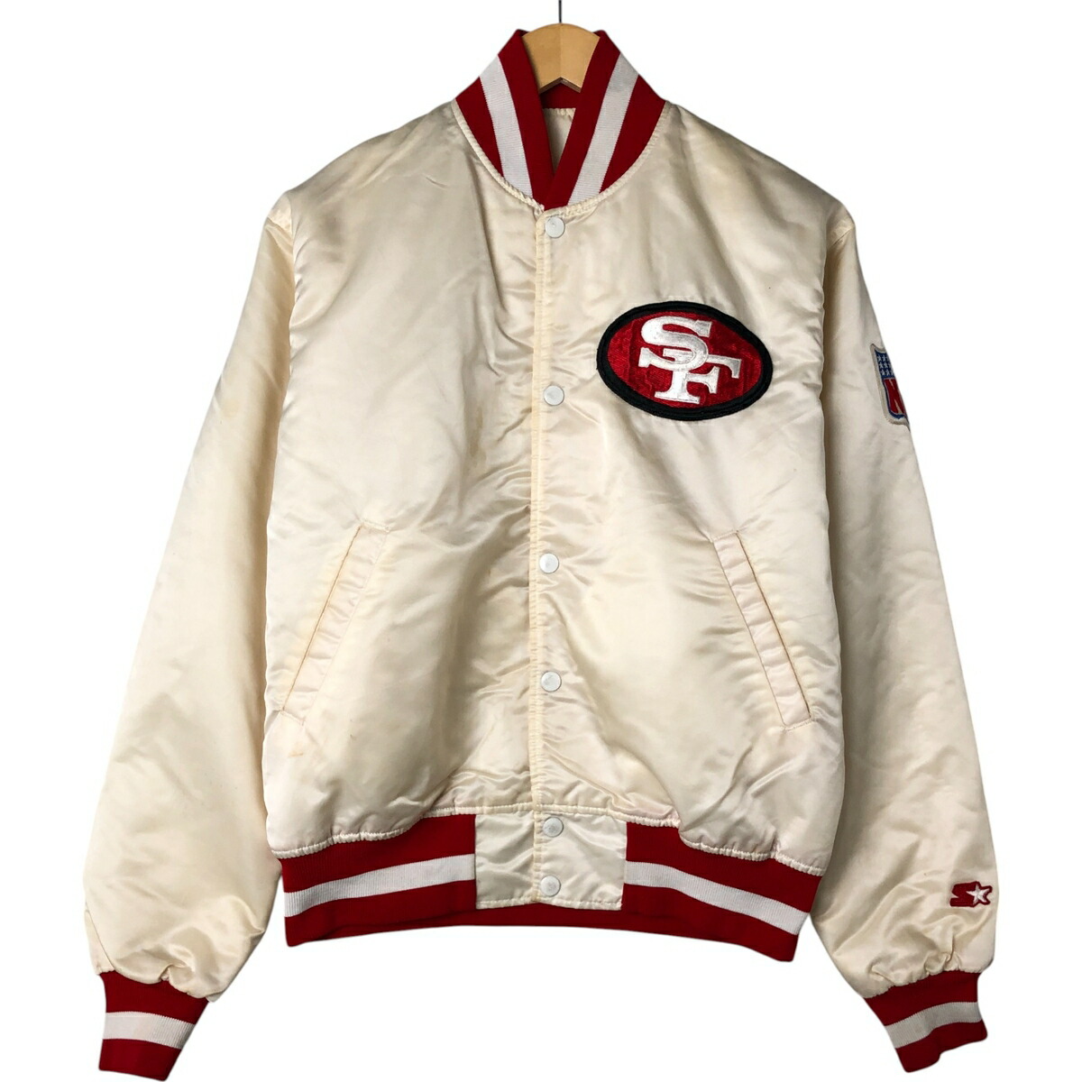 古着 90'S スターター Starter PRO LINE NFL SAN FRANCISCO 49ERS サンフランシスコ フォーティーナイナーズ 中綿入り ナイロンスタジャン アワードジャケット バーシティジャケット USA製 メンズM相当 ヴィンテージ /eaa551408 【中古】 【251011】 【SS2603_10】