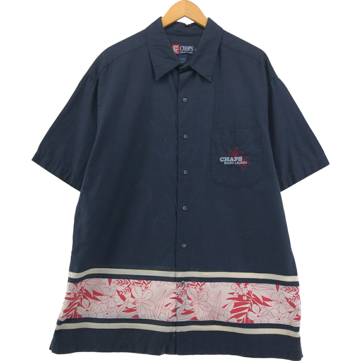 古着 90'S ラルフローレン Ralph Lauren CHAPS チャップス ハイビスカス柄 ハワイアンアロハシャツ メンズXL相当 ヴィンテージ /eaa553812 【中古】 【250528】 【SS2603_10】