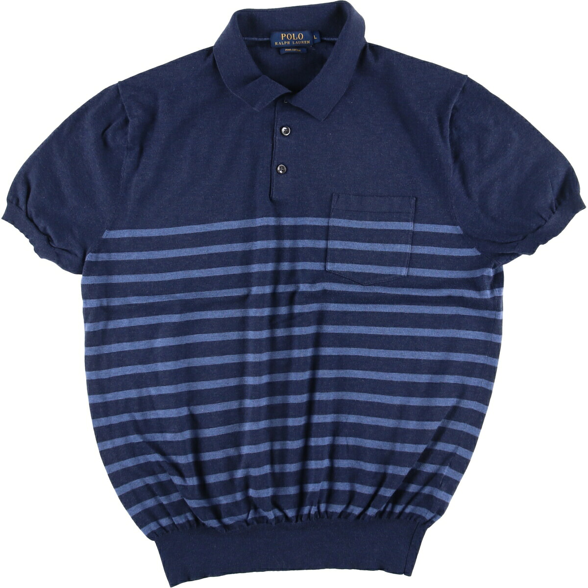 古着 ラルフローレン Ralph Lauren POLO RALPH LAUREN PIMA COTTON 半袖 ボーダー ポロシャツ レディースL相当 /eaa554853 【中古】 【250609】 【ADEL/アデル】